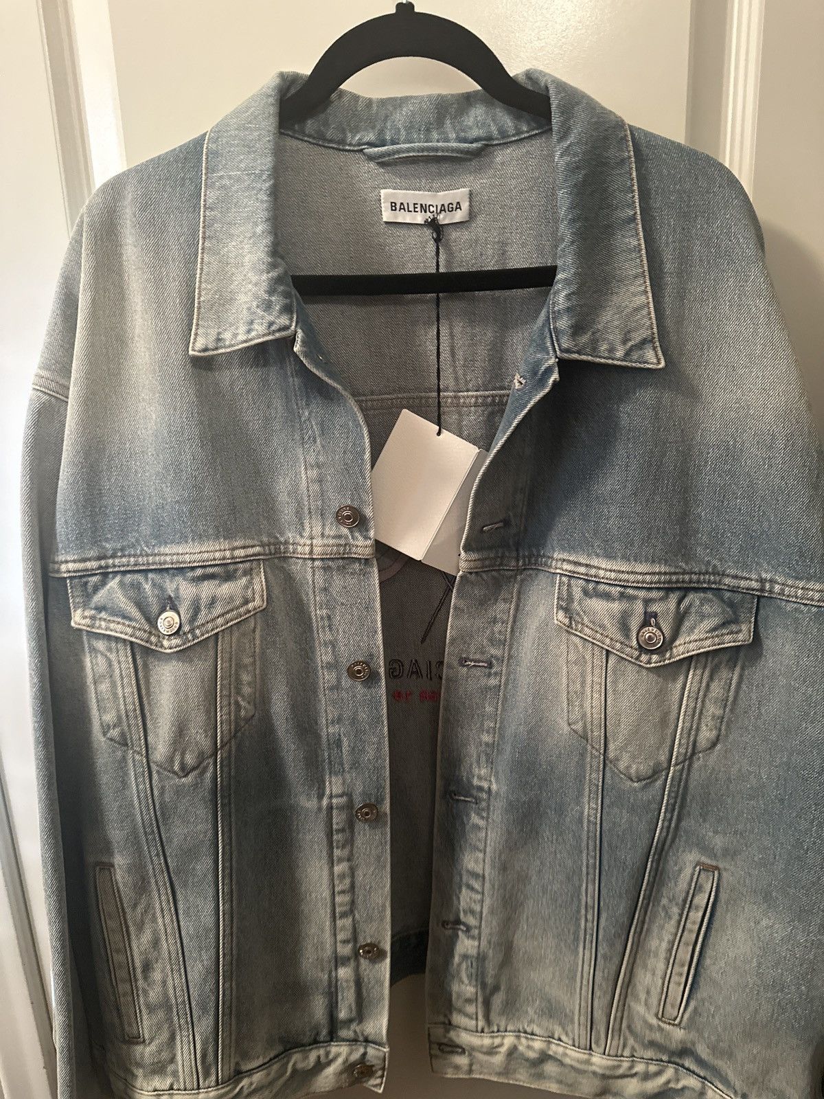 Balenciaga Balenciaga Denim Jacket Size US XL / EU 56 / 4 - 1 Thumbnail