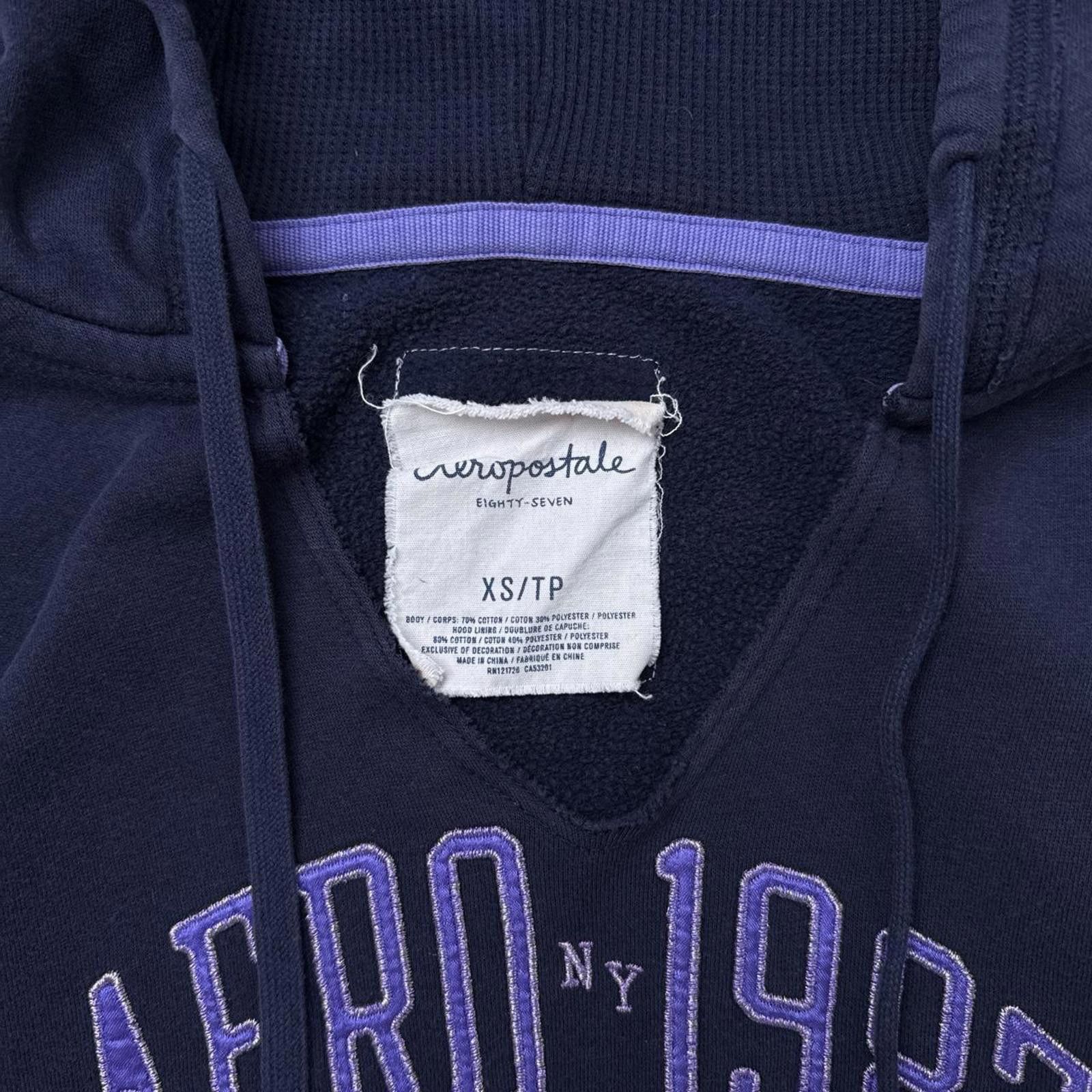 Aeropostale Y2K Aeropostale 00s Navy Hoodie Jacket Size XS / US 0-2 / IT 36-38 - 5 Thumbnail