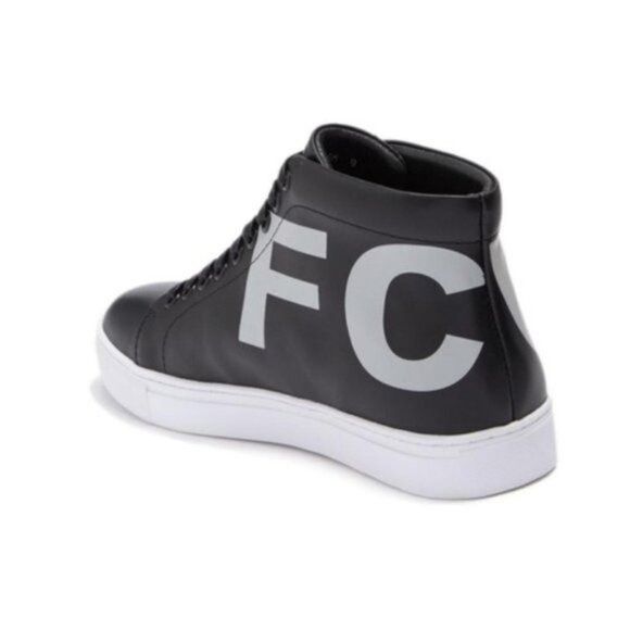 French Connection French Connection Mens Black White Logo Leather High Top Sne Size US 10.5 / EU 43-44 - 2 Thumbnail