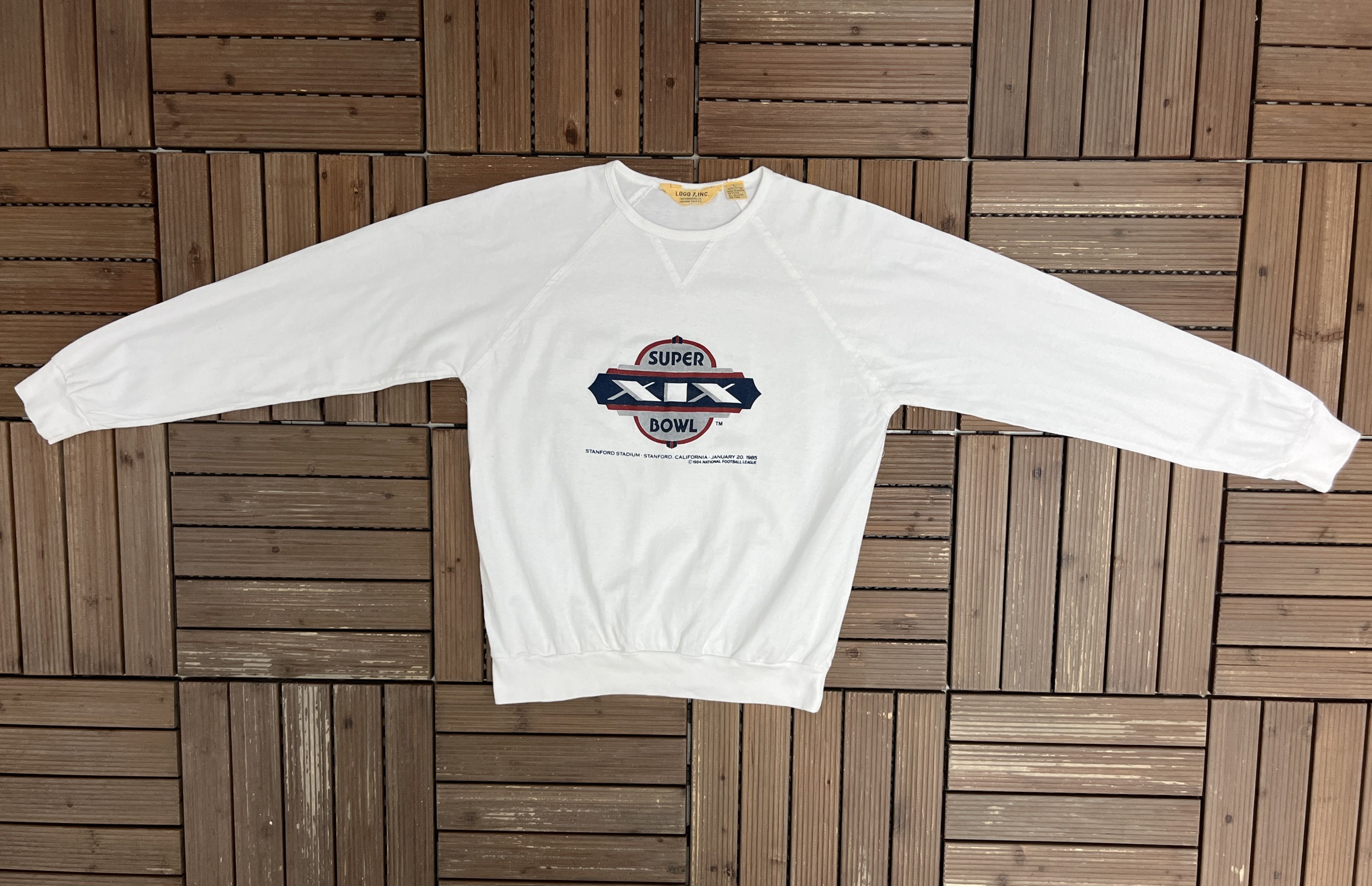 Logo 7 × Vintage Super Bowl XIX Vintage White Crewneck Sweater Size US L / EU 52-54 / 3 - 6 Thumbnail
