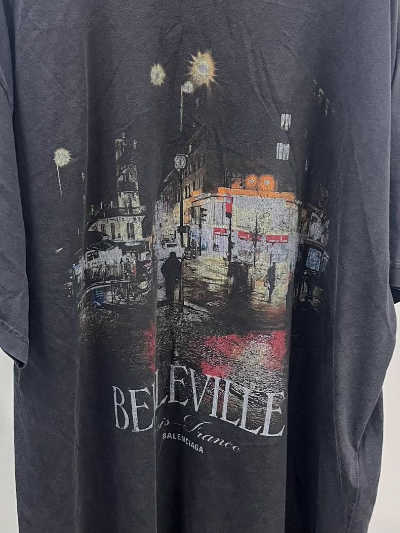 Balenciaga Balenciaga 24 Fw Souvenir Collection Belleville Wash T-Shir Size US L / EU 52-54 / 3 - 3 Thumbnail