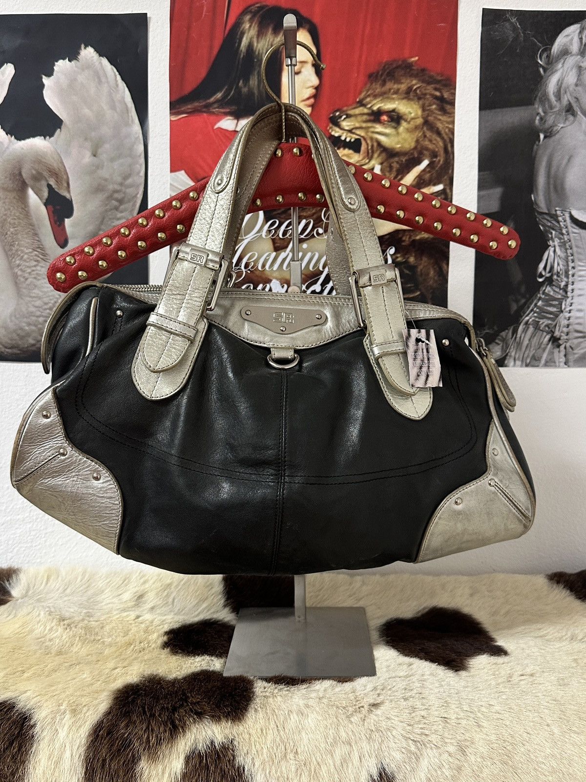 Sonia Rykiel Sonia Rykiel vintage leather black and metal tote bag Size ONE SIZE - 2 Thumbnail