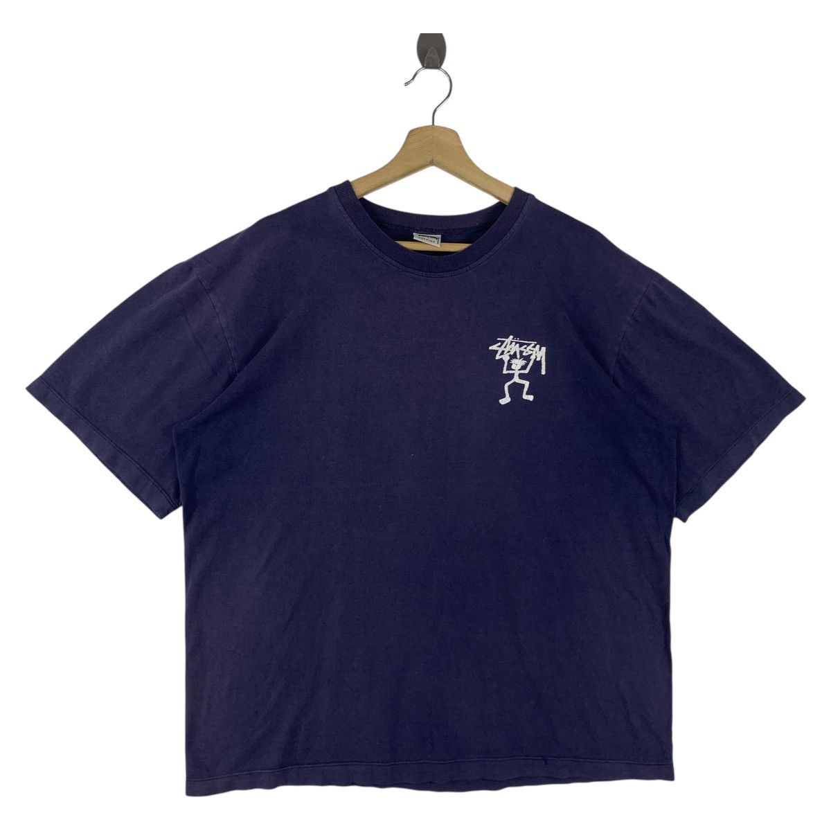 Stussy × Vintage Vintage 90s STUSSY Stickman big printed streetwear tee Size US L / EU 52-54 / 3 - 2 Thumbnail
