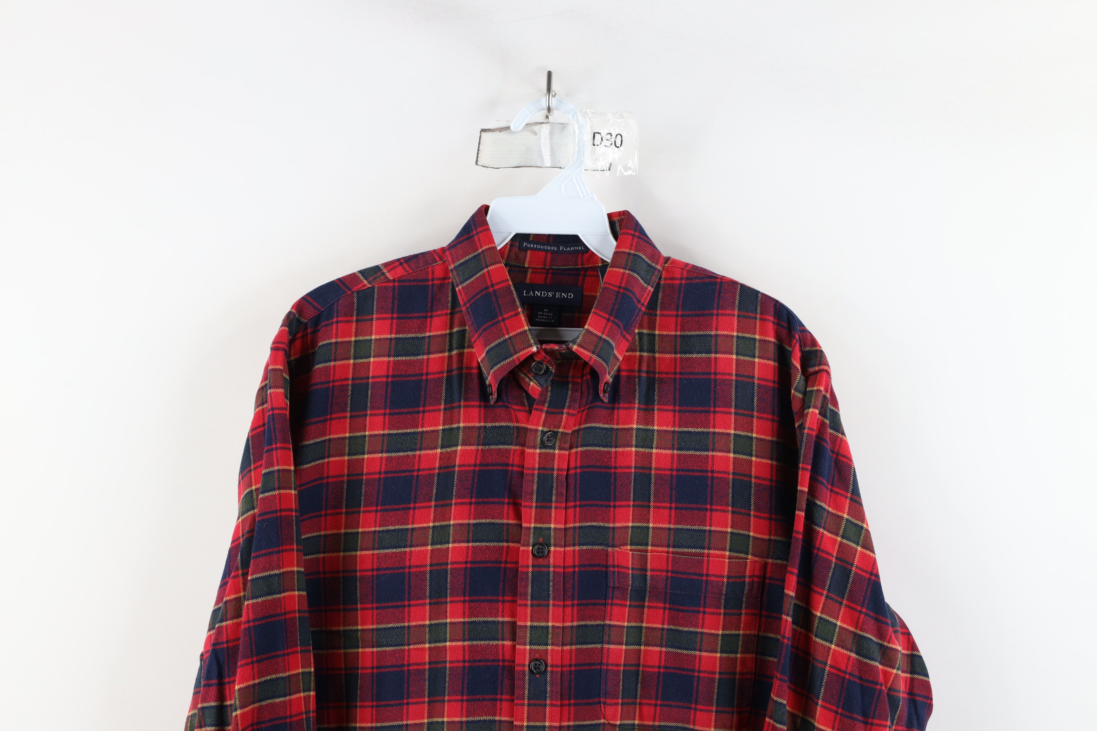 Lands' End × Vintage Vintage Lands End Flannel Collared Button Down Shirt Plaid Size US M / EU 48-50 / 2 - 2 Thumbnail
