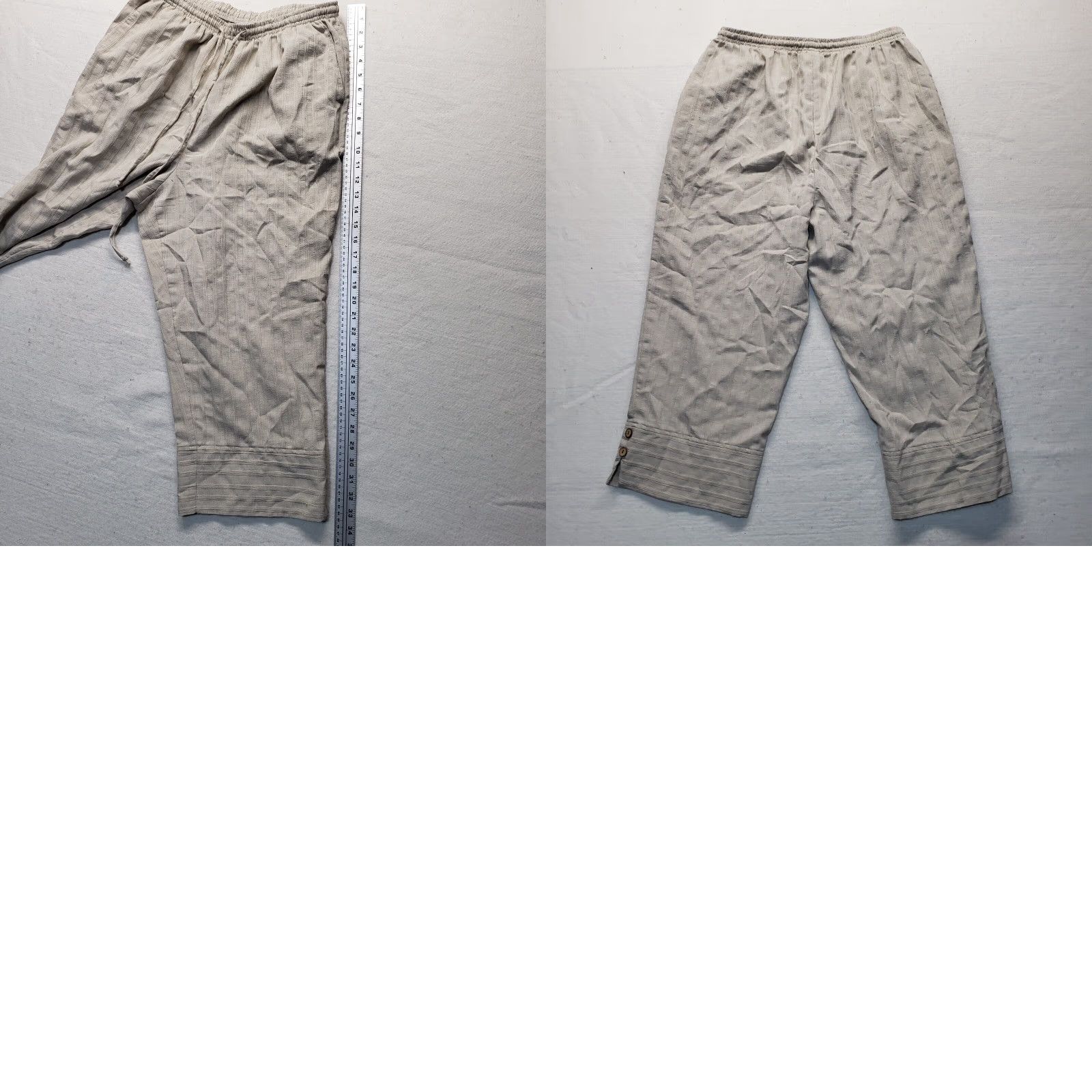Vintage Southern Lady Pants Adult Women's Size L Large Brown Tan Beige Elastic Waist Womens Size 36" / US 14 / IT 50 - 8 Thumbnail