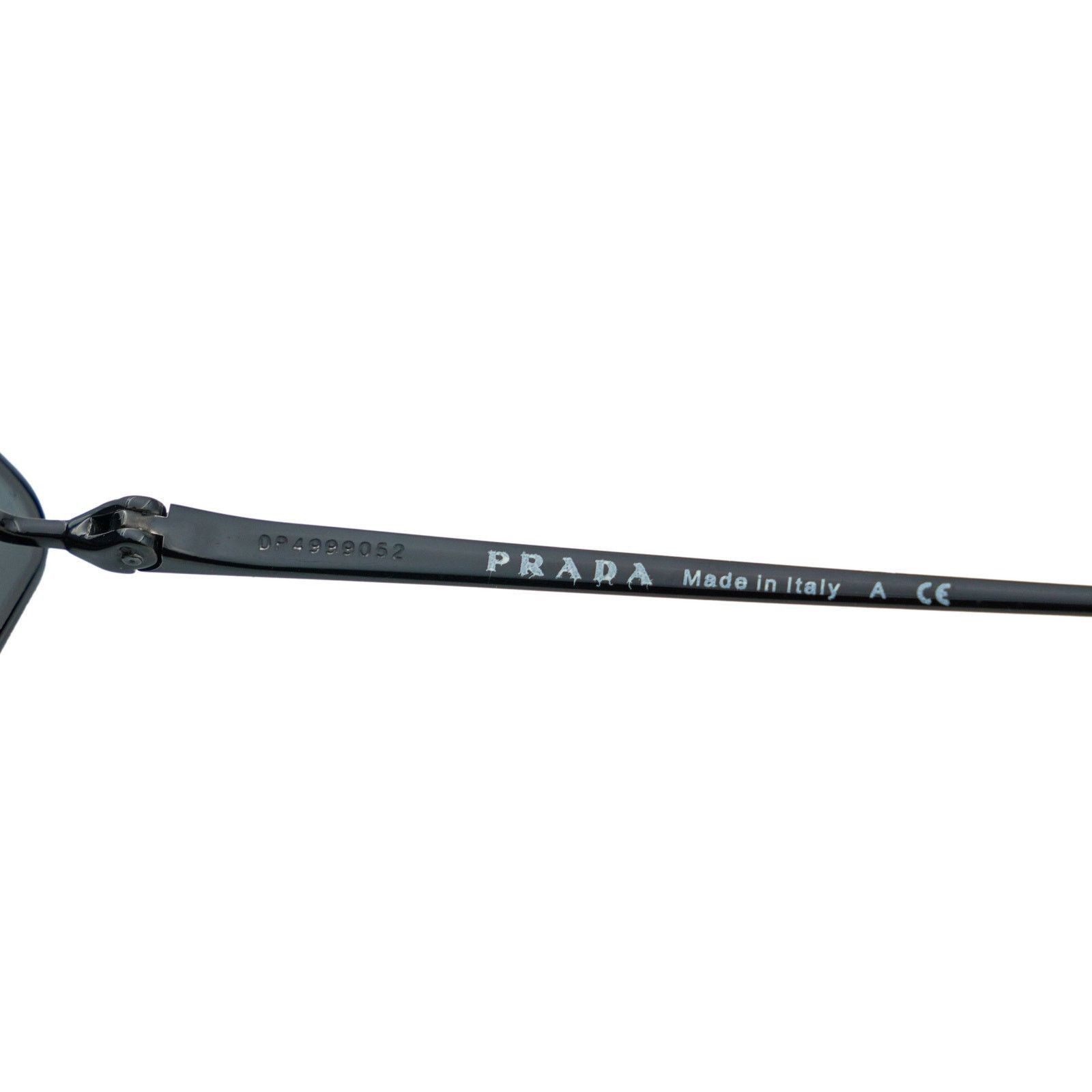 Prada Prada SPR 64U Cat Eye Rectangular Metal Black Sunglasses Size ONE SIZE - 9 Thumbnail
