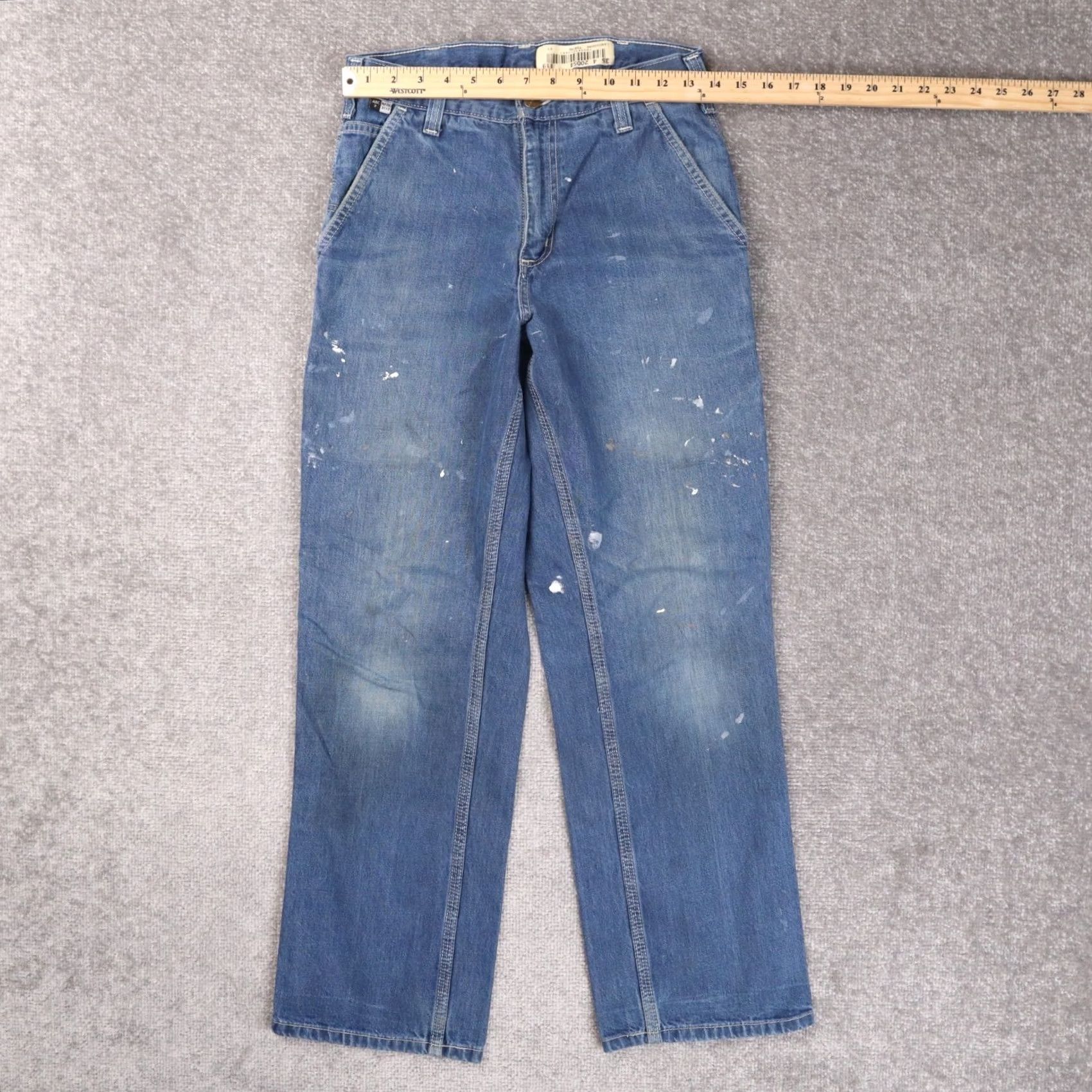 Carhartt VINTAGE Carhartt Jeans Blue Medium Wash Straight Leg Baggy Skater Carpenter Mens Size US 27 - 2 Thumbnail