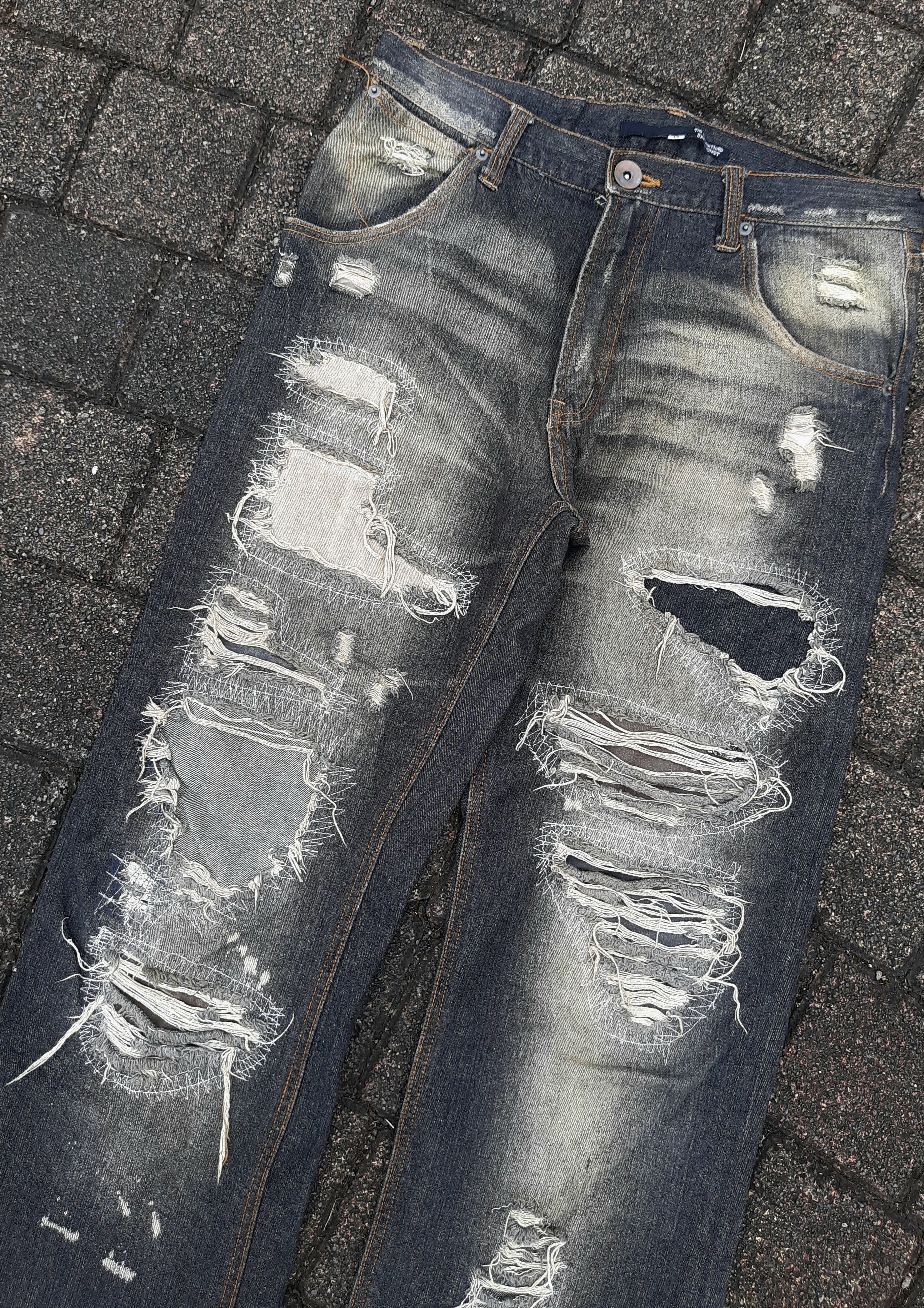 Japanese Brand EXHIBITIONIST Trashed Jeans Size US 31 - 2 Thumbnail