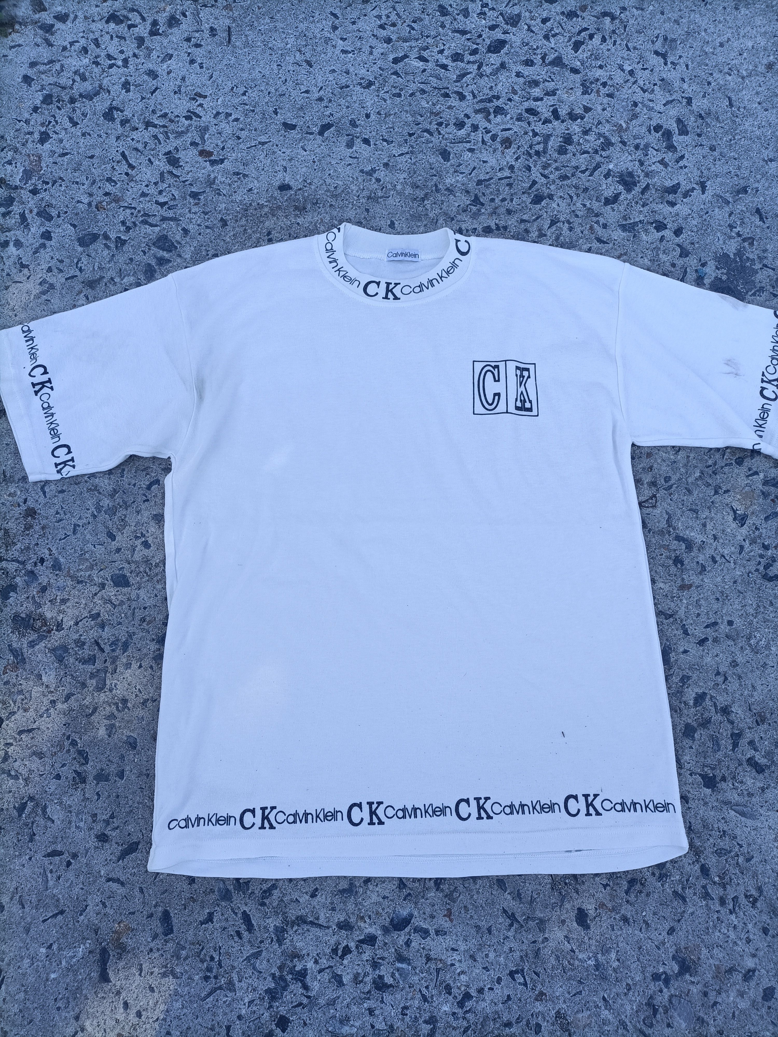 Calvin Klein ⭐ VINTAGE ⭐CALVIN KLEIN white t-shirt Size US XL / EU 56 / 4 - 3 Thumbnail