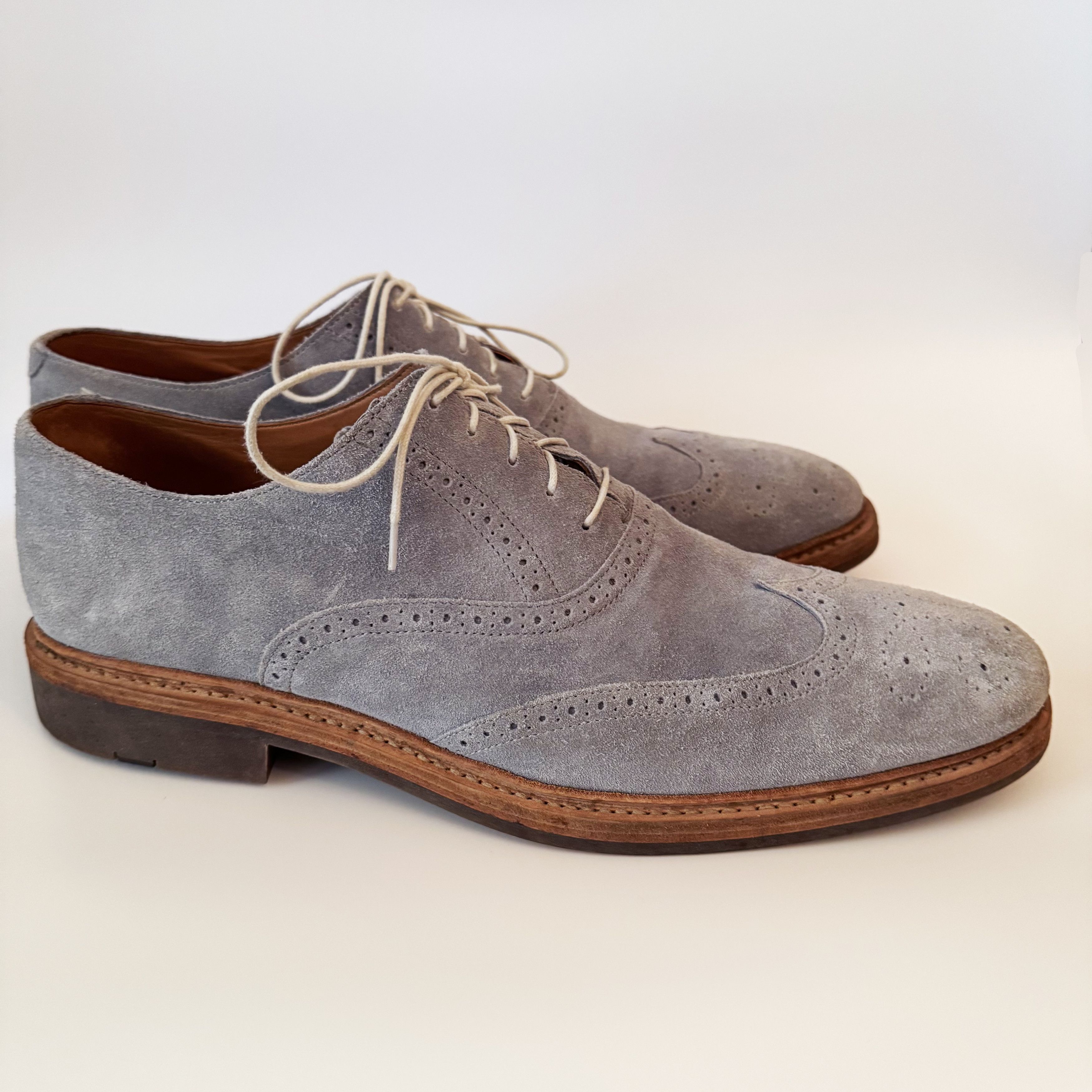 Heschung HESCHUNG Pale Blue Suede Oxfords Size US 10.5 / EU 43-44 - 4 Thumbnail