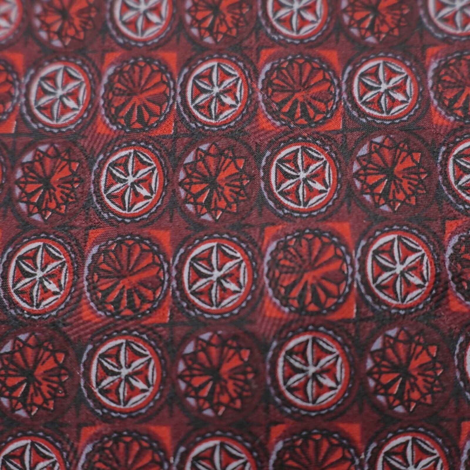 Pierre Cardin Pierre Cardin Red Geometric Print Wide Silk Tie Size ONE SIZE - 2 Thumbnail