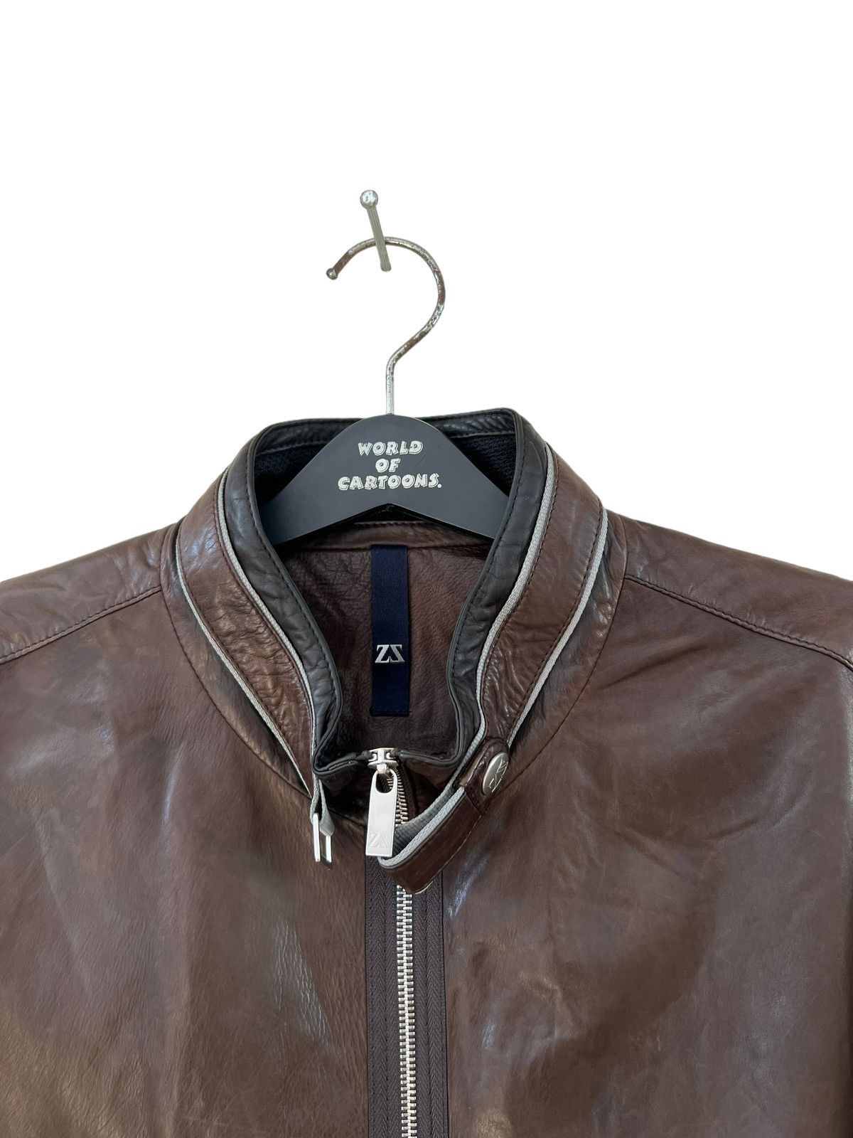 Ermenegildo Zegna Zegna Sport Patina Brown Leather Jacket Size US XXL / EU 58 / 5 - 10 Thumbnail