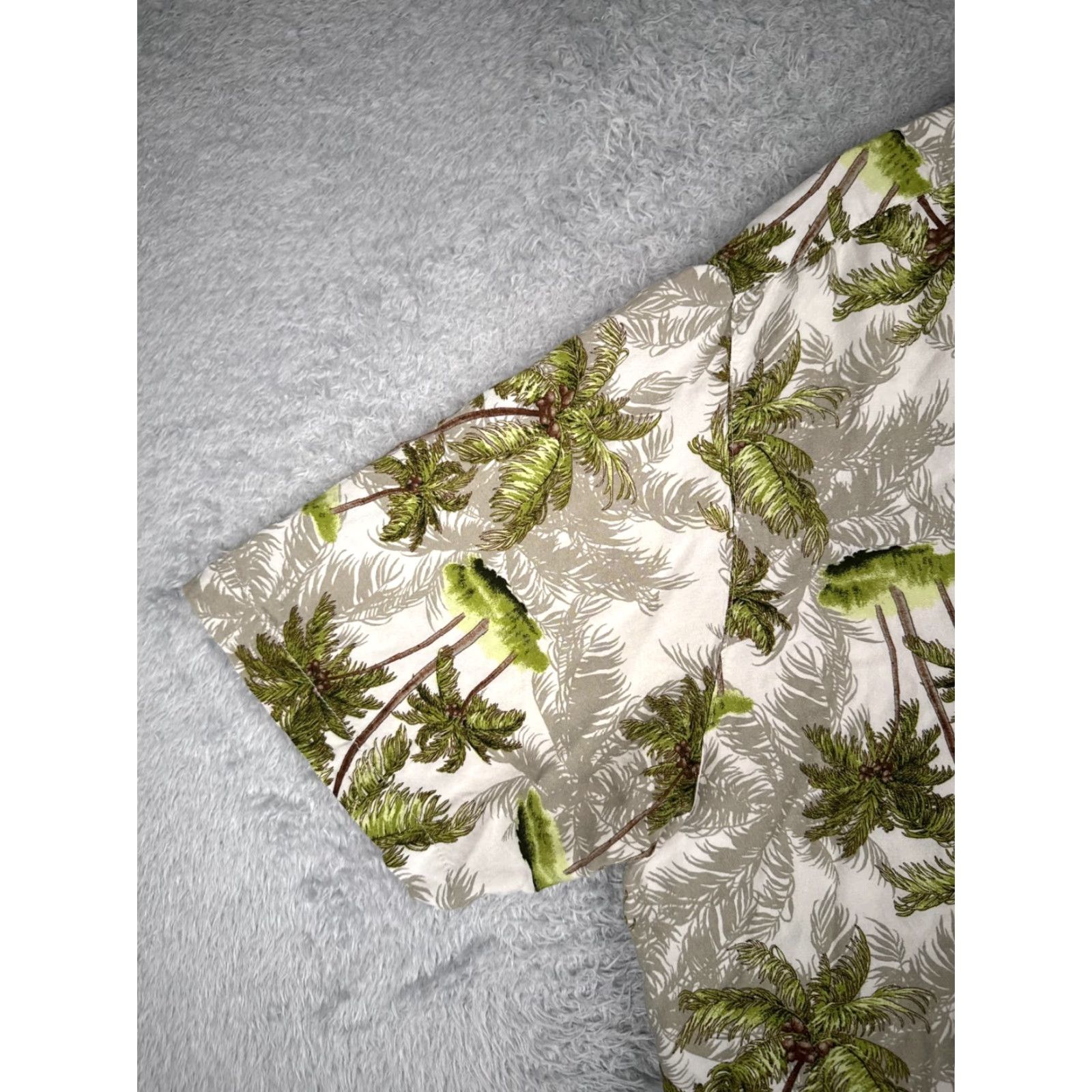 Vintage Puritan Shirt Mens 2XL Beige Green Hawaiian Palm Tree Print Rayon Button-Up Casual Short Sleeve Pattern Floral 2XL Mens Vibrant Hawaiian Theme Womens? Size US XXL / EU 58 / 5 - 5 Thumbnail