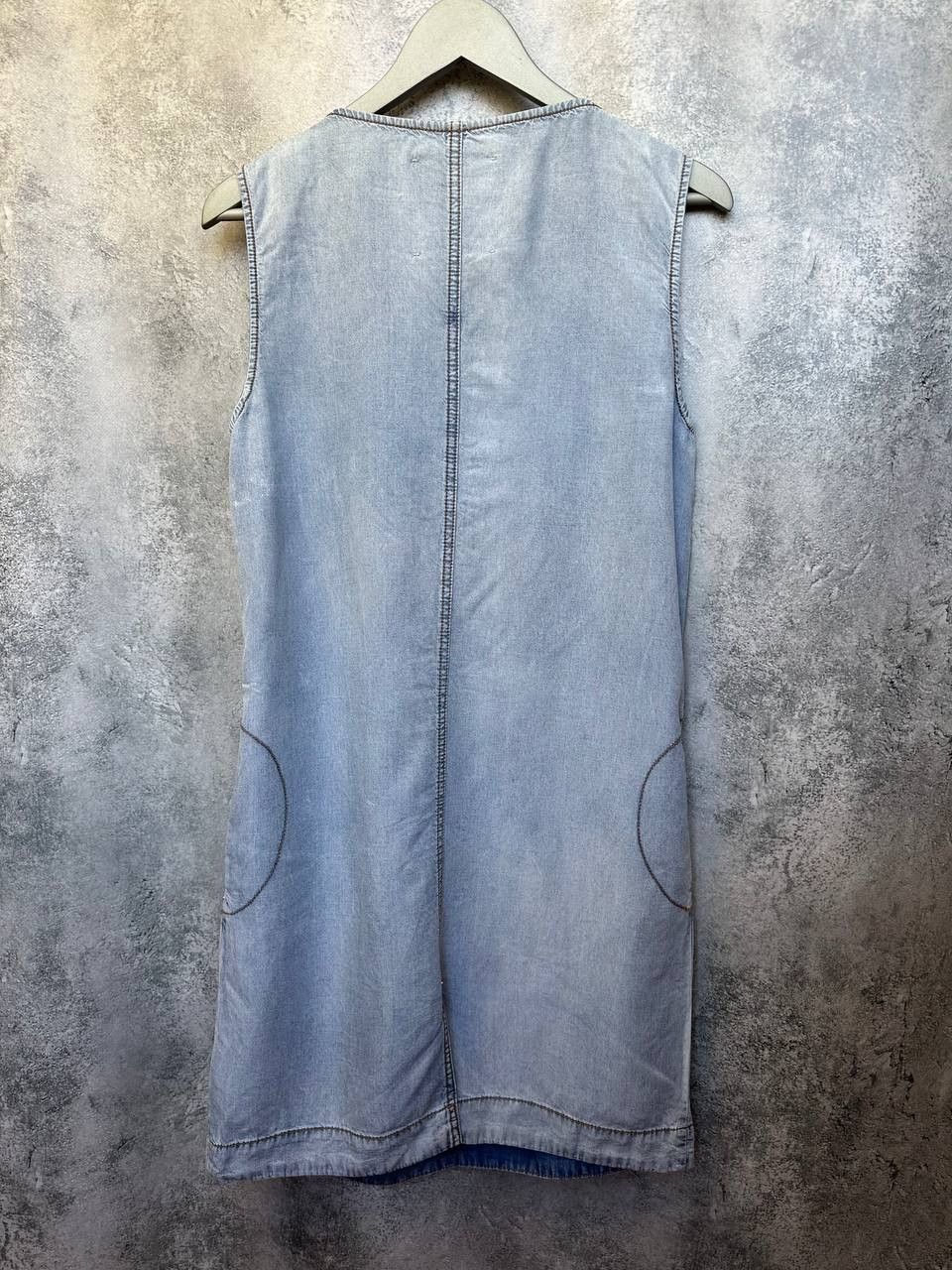 Diesel Diesel Sleeveless Denim Dress 100% Lyocell Casual Pockets Size L / US 10 / IT 46 - 3 Thumbnail