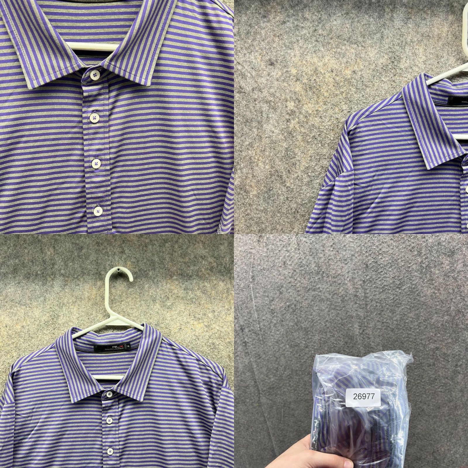 RLX Ralph Lauren Ralph Lauren Polo Shirt Men XXL Adult Purple Gray Striped RLX Golf Polo Shirt Size US XXL / EU 58 / 5 - 8 Thumbnail