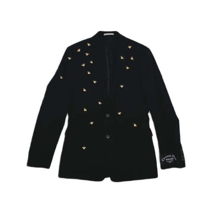 Dior Dior Black Suit with Bee Emblems 0079-2507 Size L / US 10 / IT 46 - 2 Thumbnail