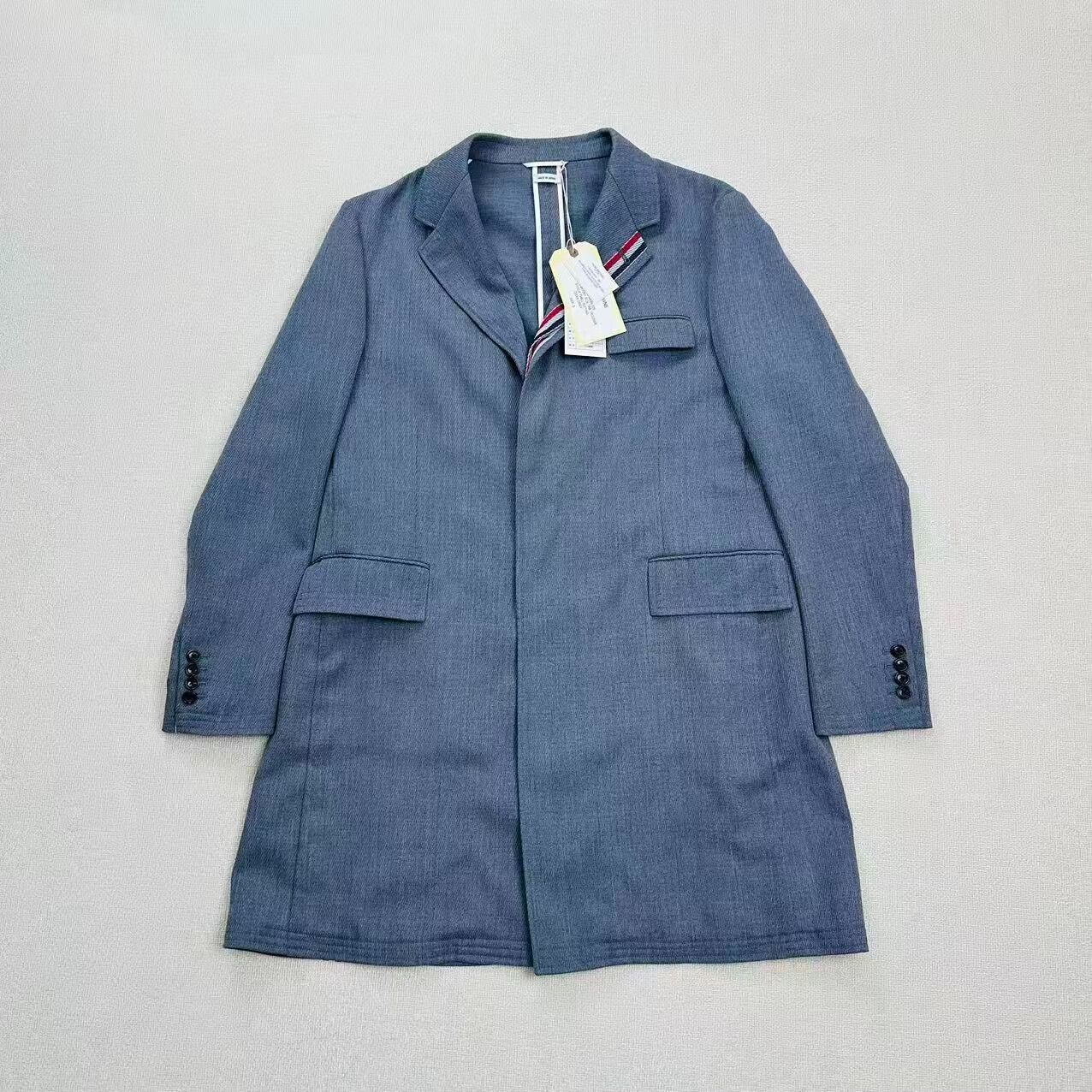 Thom Browne thombrowne three-color striped wool trench coat Size US L / EU 52-54 / 3 - 1 Thumbnail