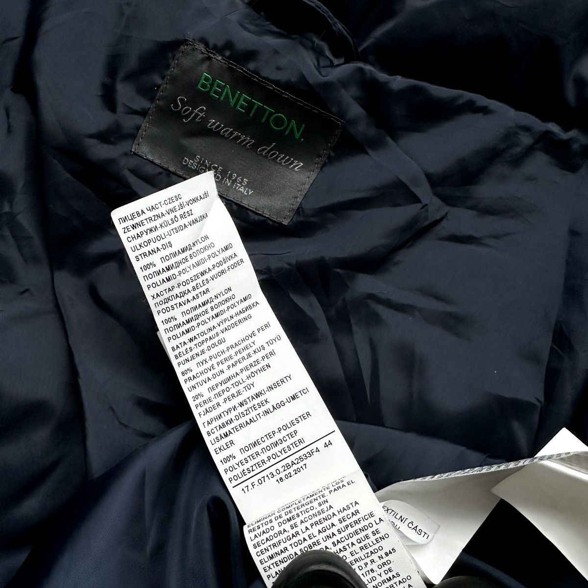 Benetton Women’s Benetton Soft Warm Down Jacket Dark Blue Size: 44 Size M / US 6-8 / IT 42-44 - 12 Thumbnail