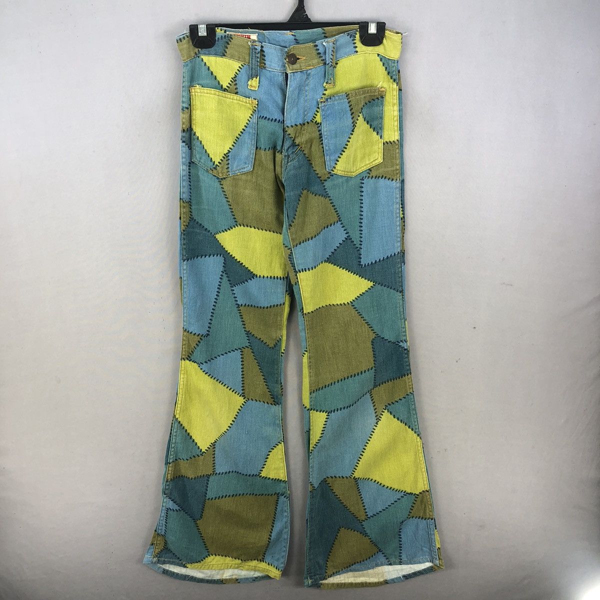 Kapital Vintage 1970s Edwin Patchwork AOP Bell Bottom Pants Size US 28 / EU 44 - 1 Thumbnail