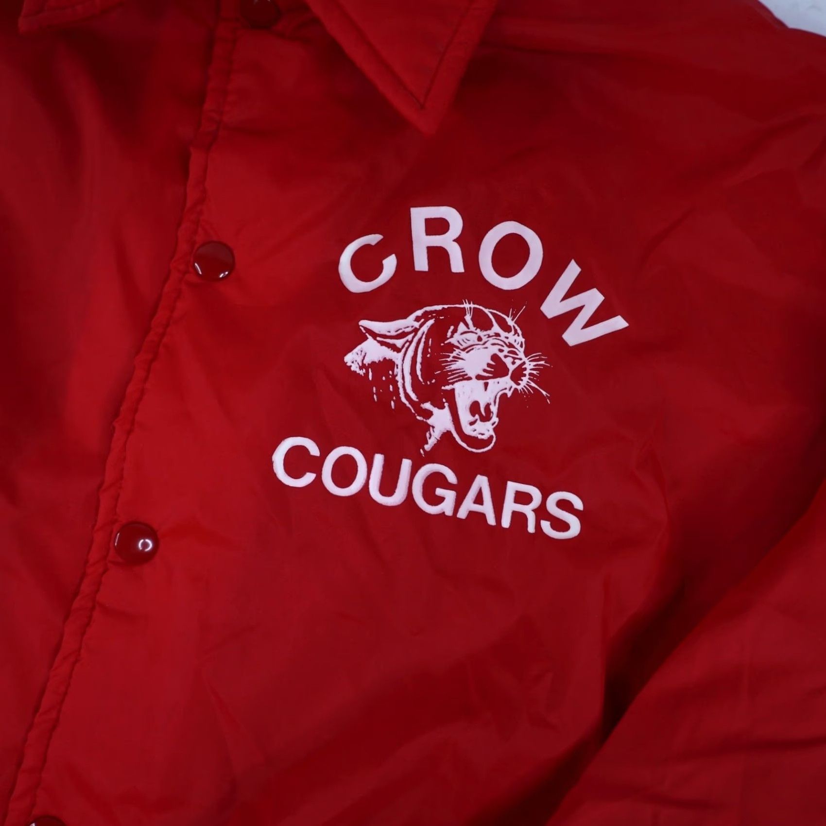 Cougar VINTAGE Playjac Crow Cougars Highschool Light Jacket Mens XL Red Windbreaker Jacket Size US XL / EU 56 / 4 - 6 Thumbnail