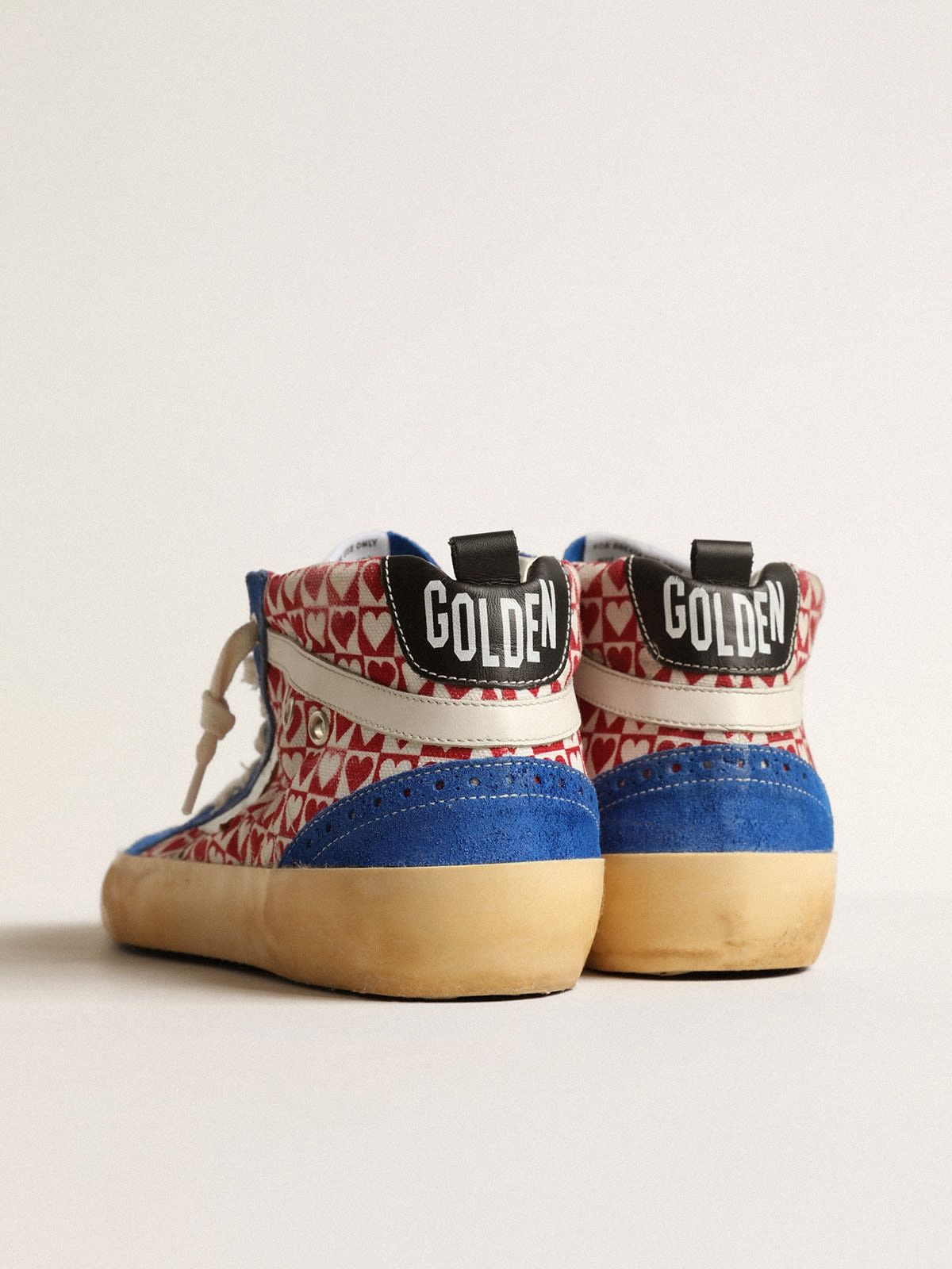 Golden Goose o1w1db10625 Mid Star in Canvas With Heart Print Sneakers Size US 8 / IT 38 - 5 Thumbnail