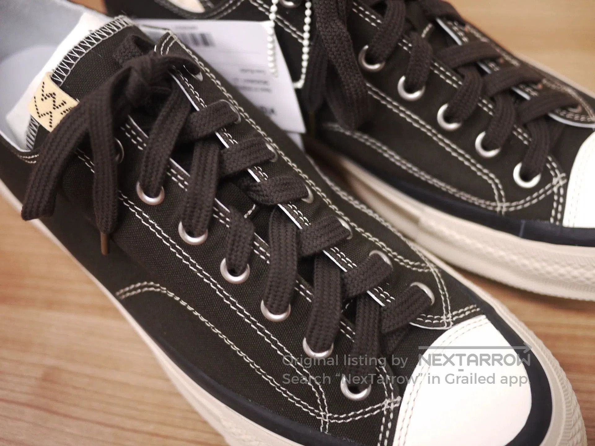 Visvim Black Low-Top Canvas Sneakers Size 12. Size US 12 / EU 45 - 4 Thumbnail