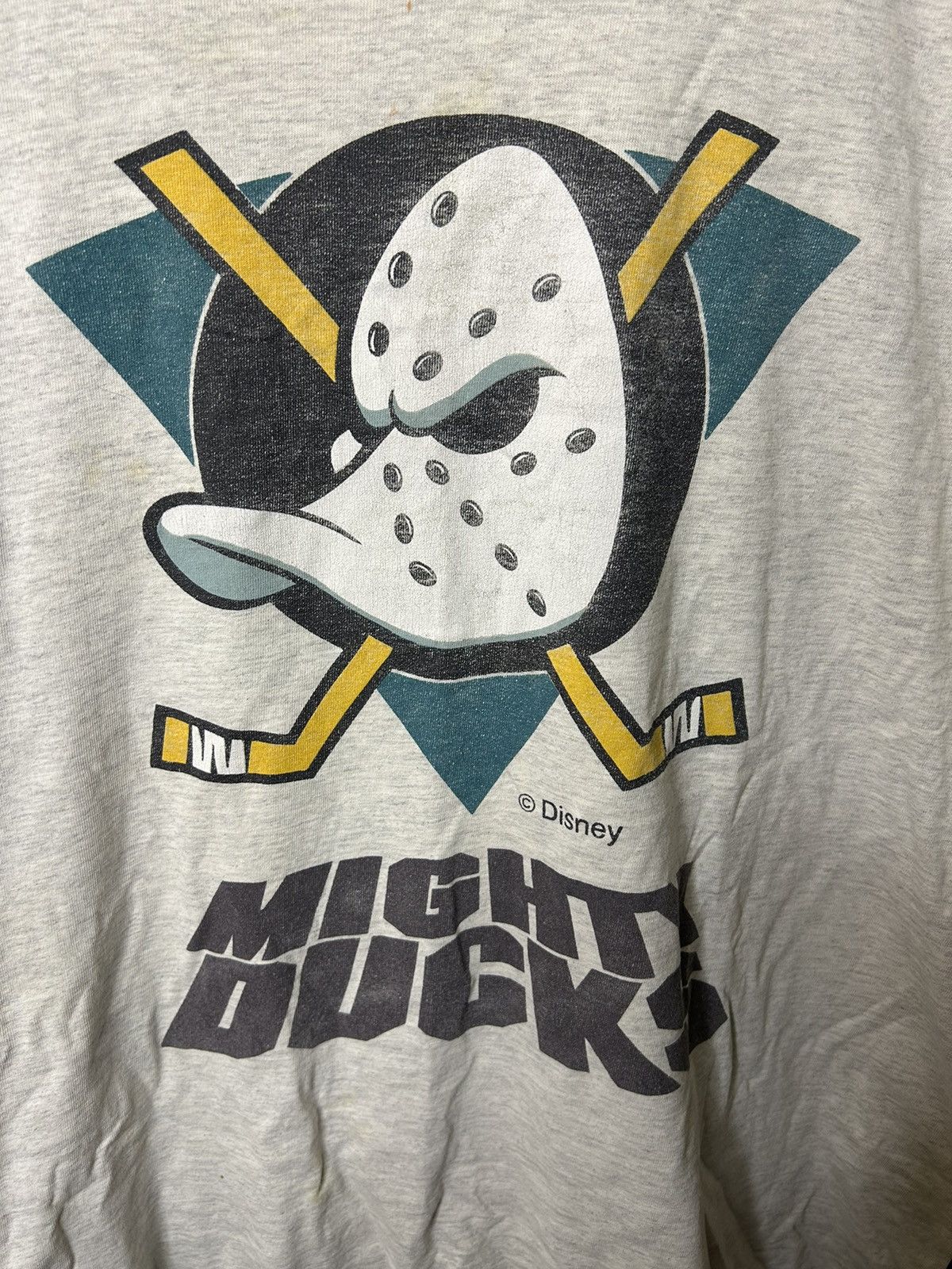 Disney × NHL × Vintage Vintage 90s Disney Mighty Ducks T-Shirt | Rare Graphic Tee Size US L / EU 52-54 / 3 - 2 Thumbnail