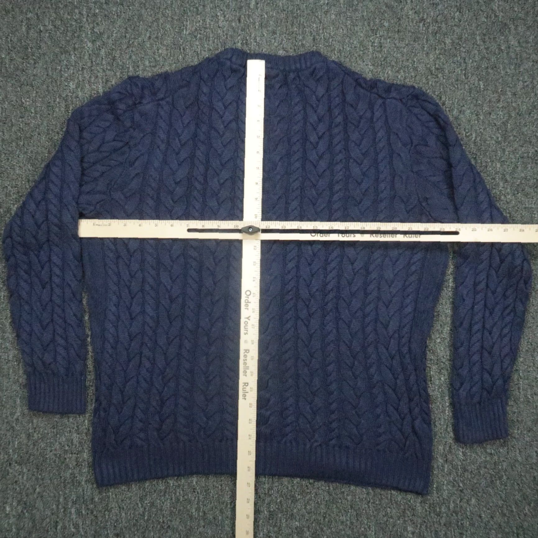 Mizzen+Main Mizzen+Main Sweater Mens XL Blue Cable Knit Pullover Crew Neck Jumper Clothing Size US XL / EU 56 / 4 - 6 Thumbnail