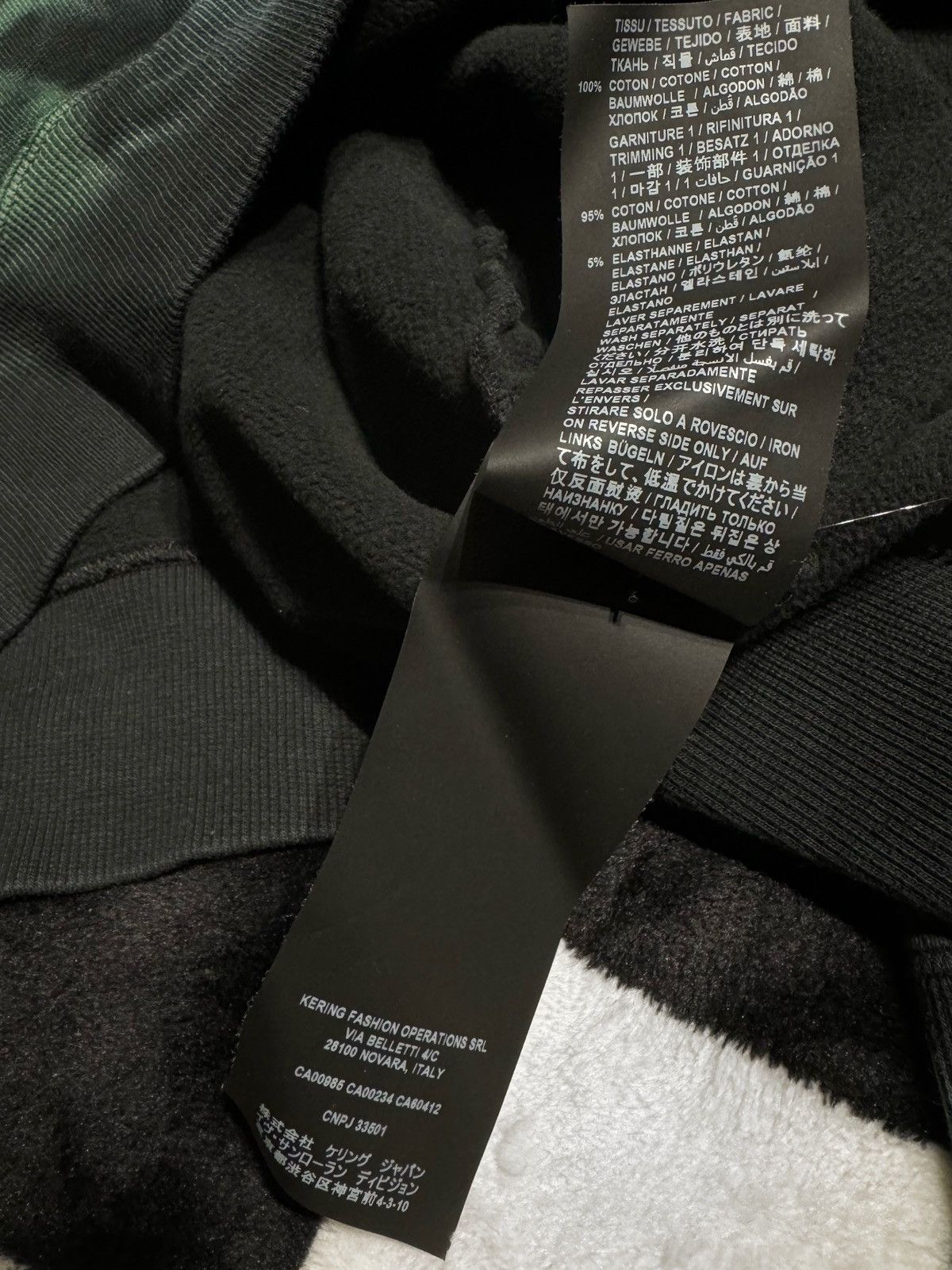 Saint Laurent Paris FW20 $736 GREEN BLUE LOGO SMOKE FOG SWEATER BLACK Size US XXL / EU 58 / 5 - 9 Thumbnail