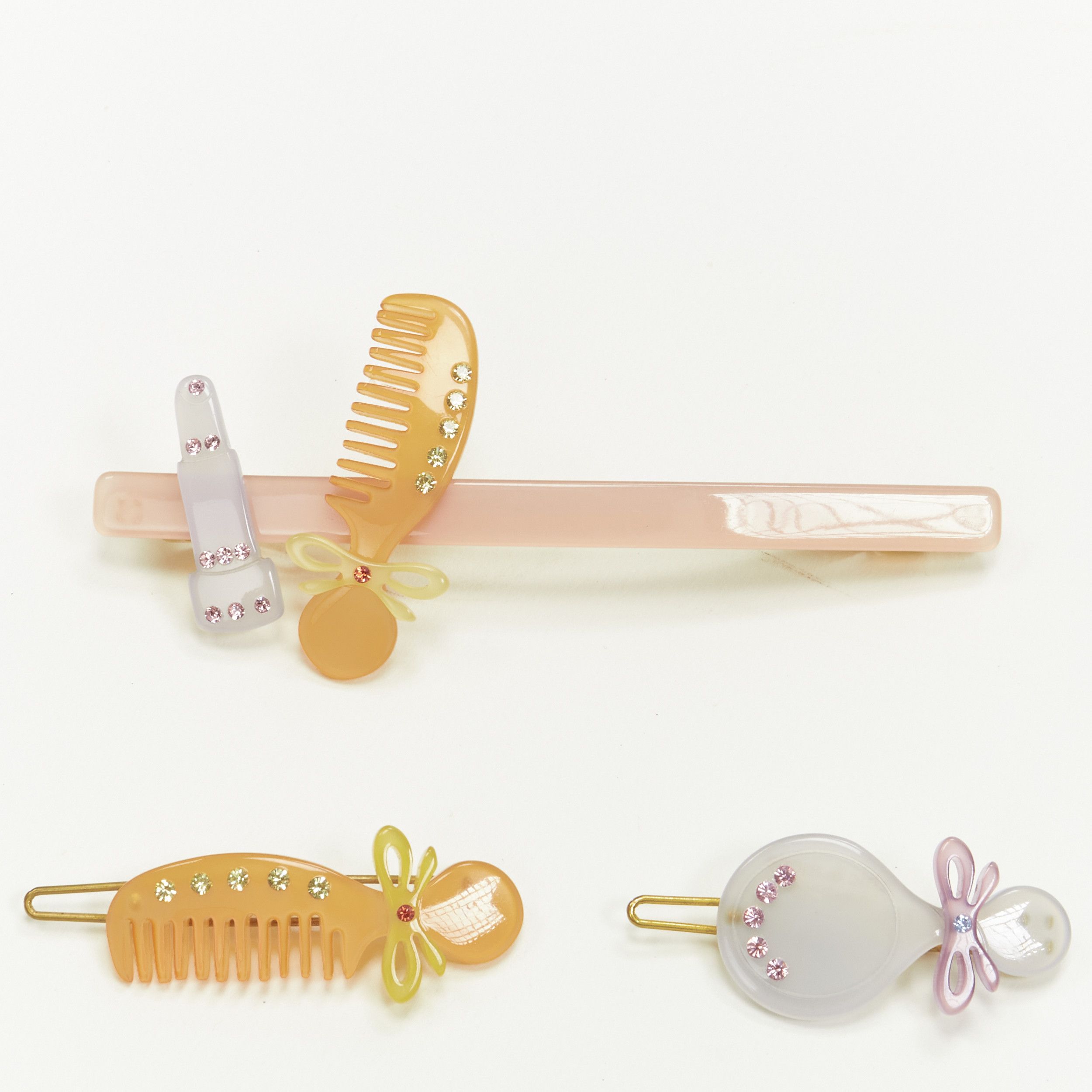 Other CHIC & MODE Alexandre Zouari orange grey combs lipstick acrylic clips X3 Size ONE SIZE - 1 Thumbnail