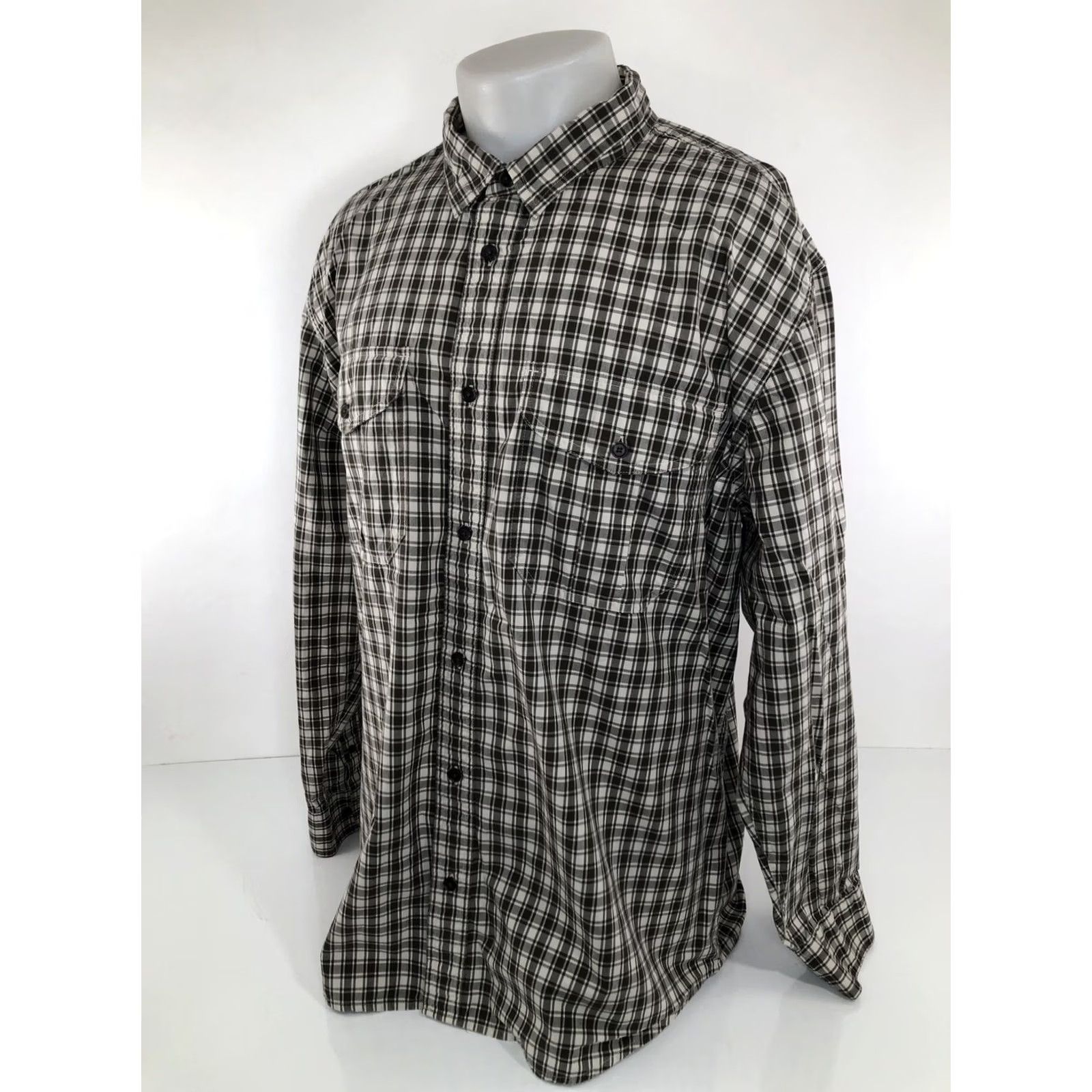 Filson Filson Shirt Plaid Lightweight 2XL Mens Long Sleeve Gray Beige Size US XXL / EU 58 / 5 - 3 Thumbnail