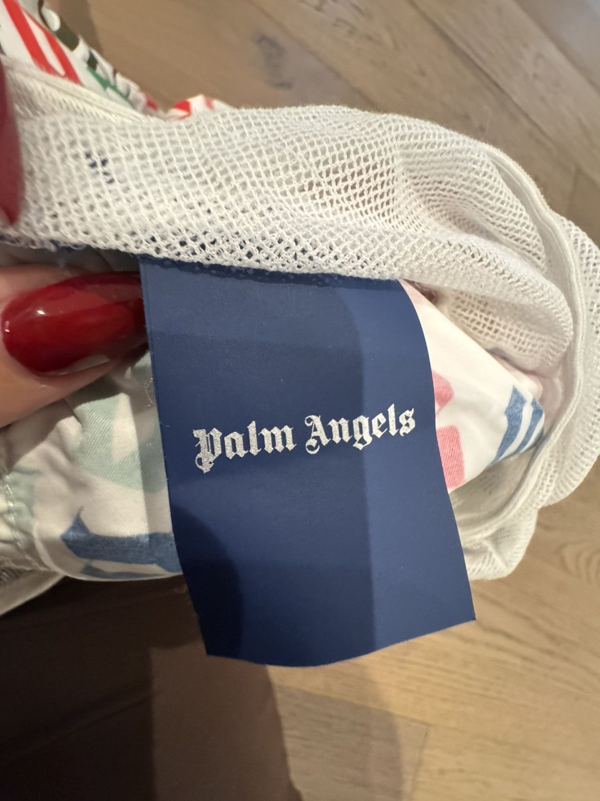 Palm Angels Palm Angels Monogram Logo Swim Shorts White Multi M Size US 33 - 6 Thumbnail