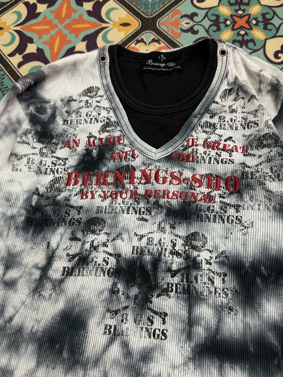 BERNINGS SHO Berning Sho Japan Poem Acid Wash L/S Shirt Size US M / EU 48-50 / 2 - 8 Thumbnail
