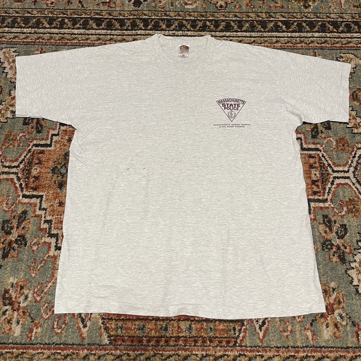 Vintage Vintage Massachusetts State Police Blood Donor Promo T-Shirt Size US XL / EU 56 / 4 - 2 Thumbnail