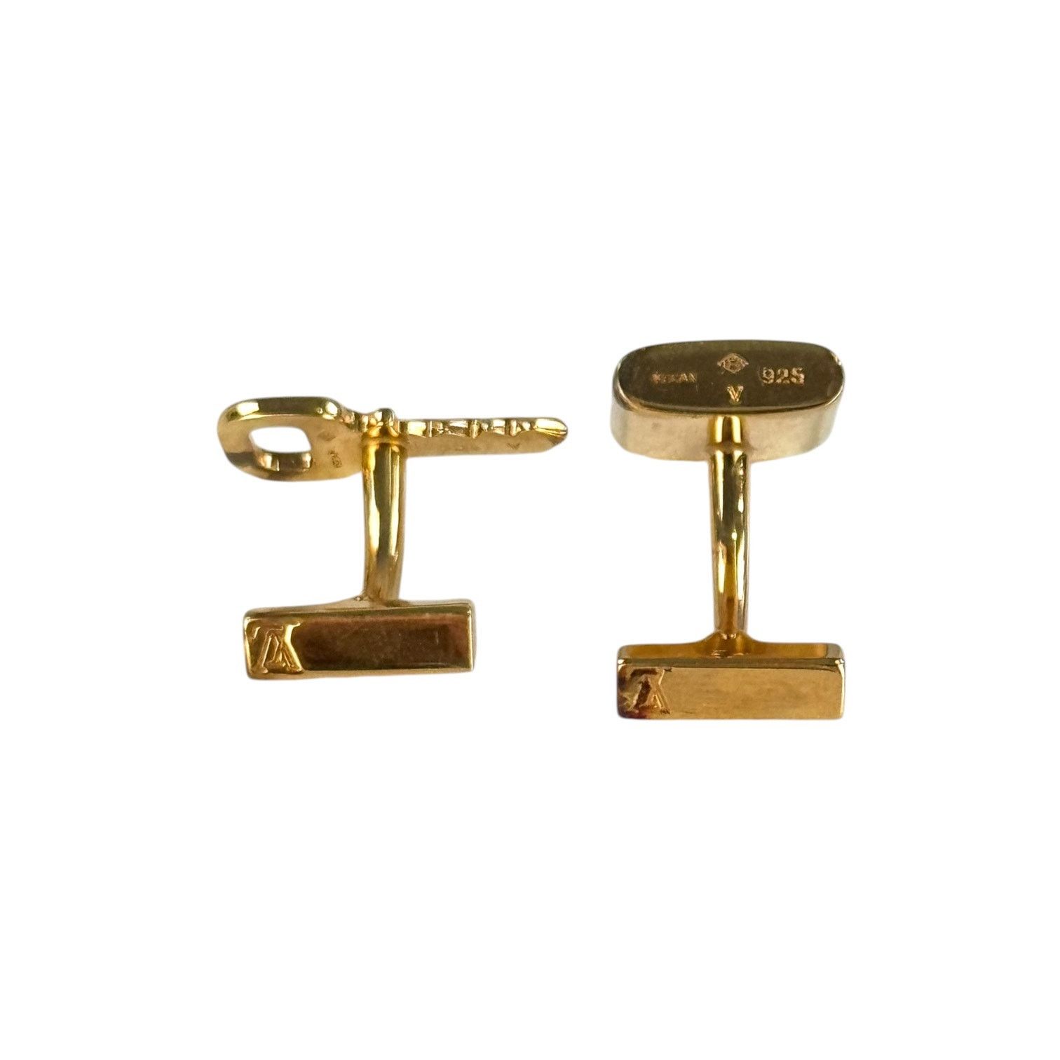 Louis Vuitton Louis Vuitton Gold-Plated Silver Lock and Key Cufflinks Size ONE SIZE - 4 Thumbnail