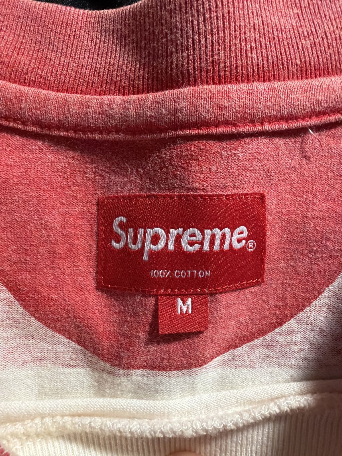 Supreme Supreme Red And White Striped Shirt Worn Once Size Medium Size US M / EU 48-50 / 2 - 4 Thumbnail