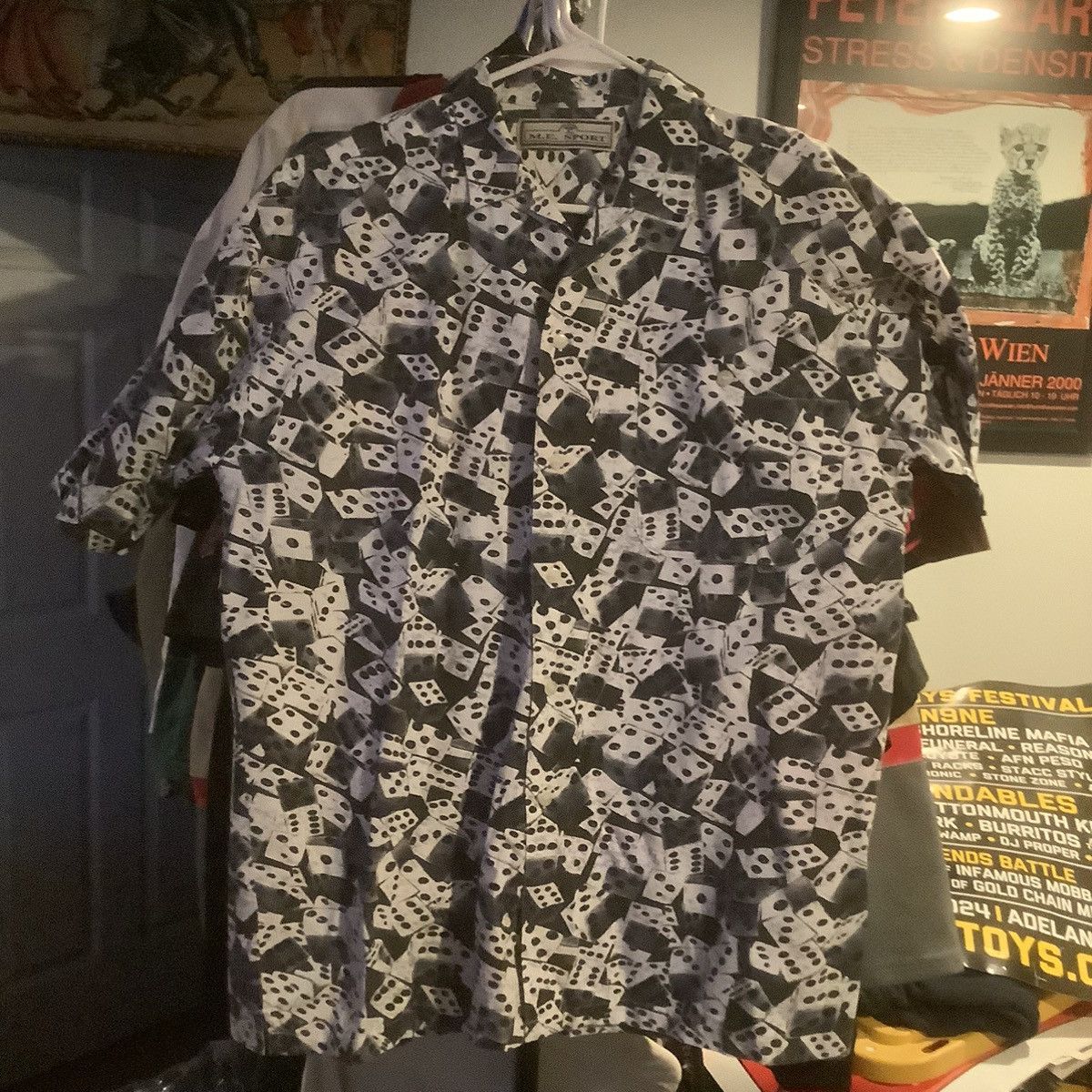 M.E. Sport ME Sport Mens Shirt Large Black Short Sleeve Button Dice Size US L / EU 52-54 / 3 - 1 Thumbnail