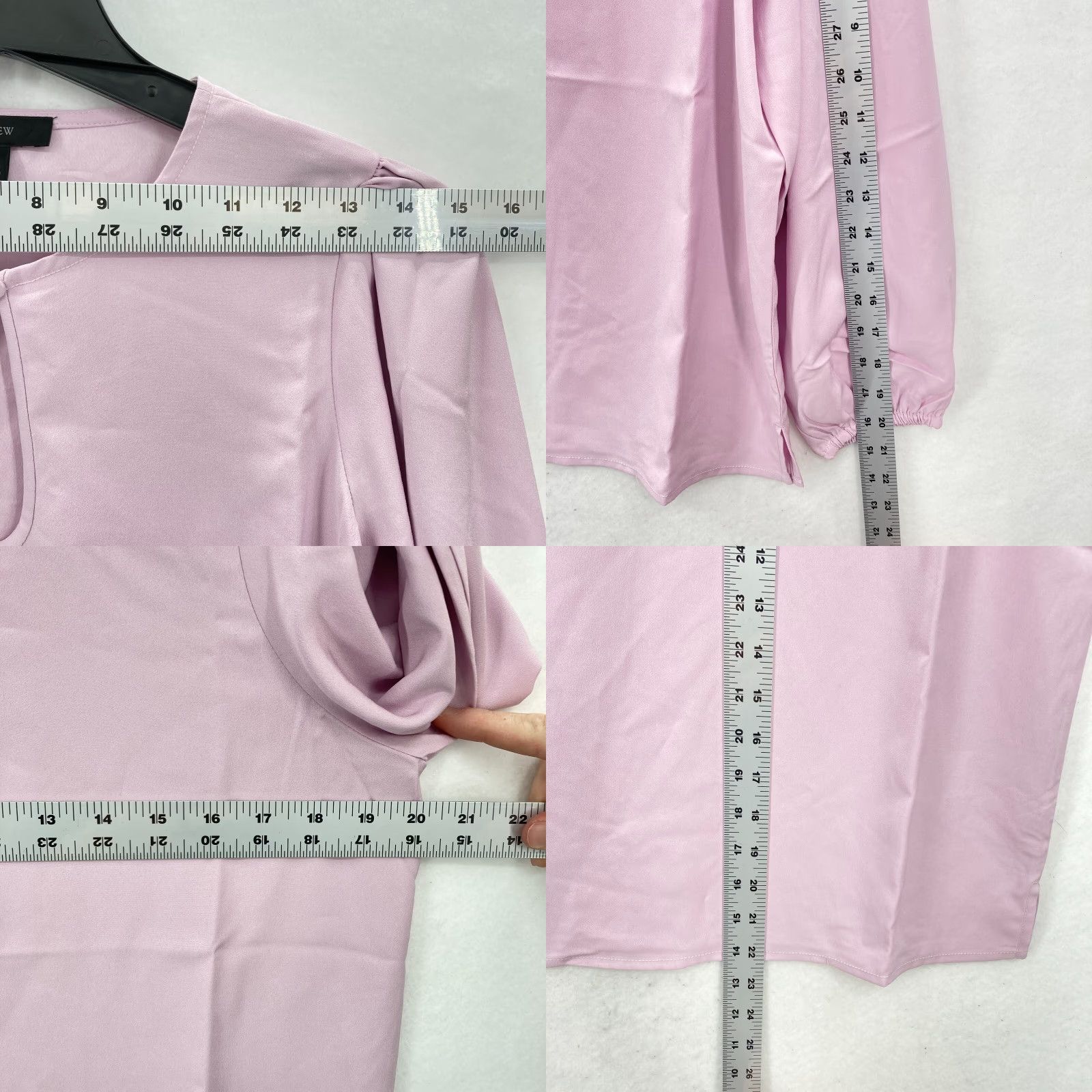 J.Crew J.Crew Puff Sleeve Satin Back Crepe Top Women's SP Petite Pink Keyhole Neckline Shirt Size S / US 4 / IT 40 - 8 Thumbnail