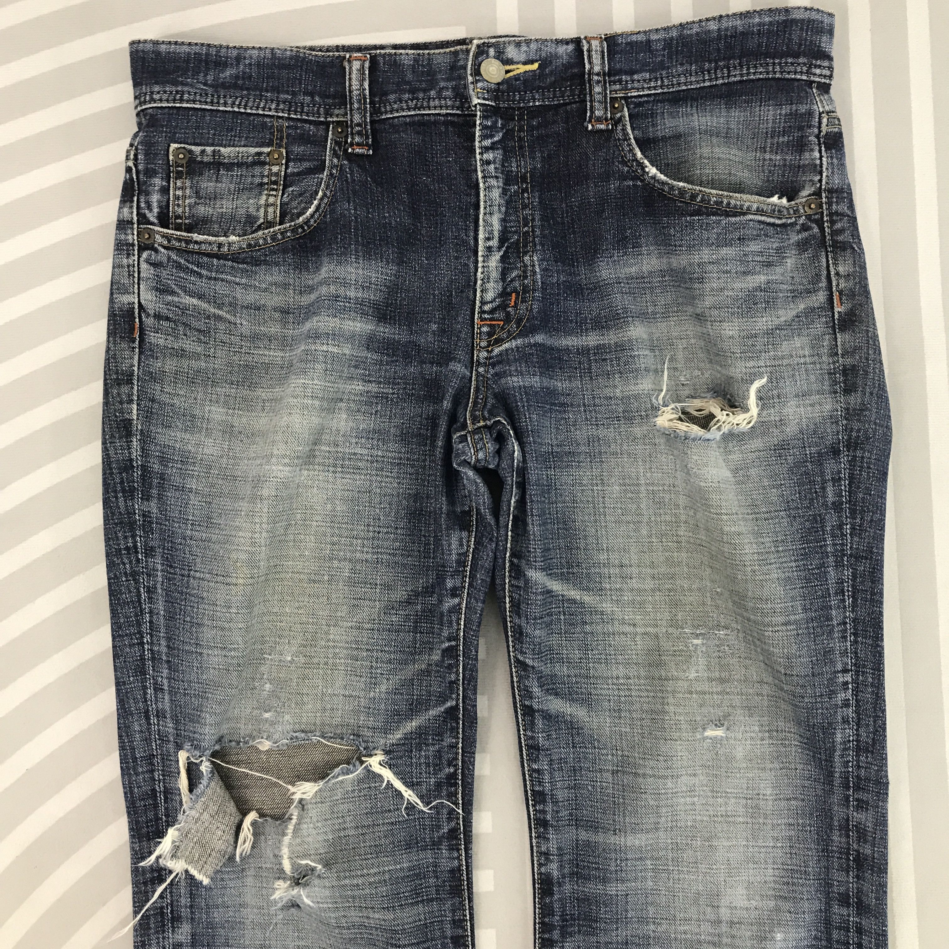 Japanese Brand × Vintage Vintage Glheart Real Authentic Style Distressed Jeans Size US 34 / EU 50 - 2 Thumbnail