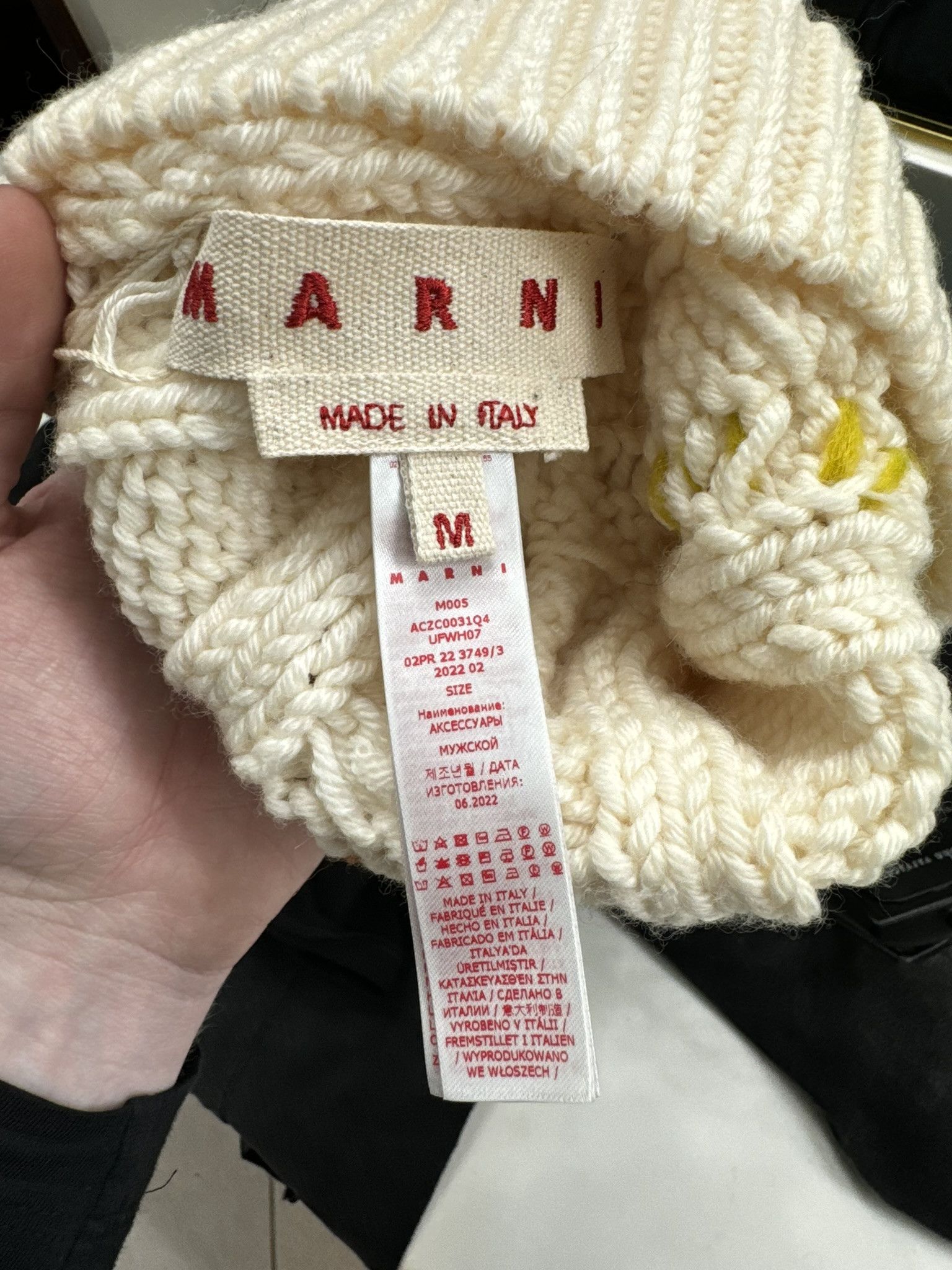 Marni MARNI Contrast-Stitched Knit Balaclava in CREAM MSRP $550 Size ONE SIZE - 5 Thumbnail