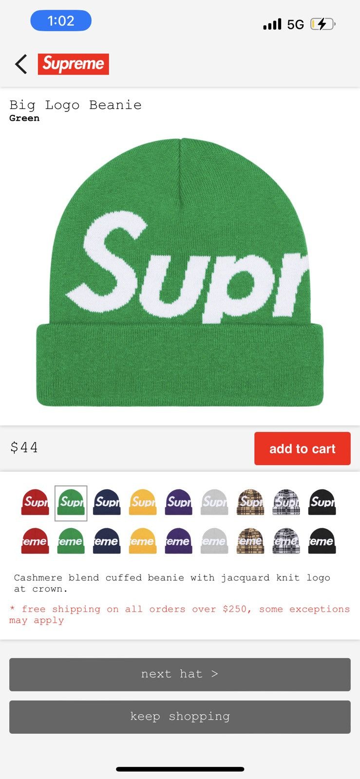 Supreme Big Logo Beanie