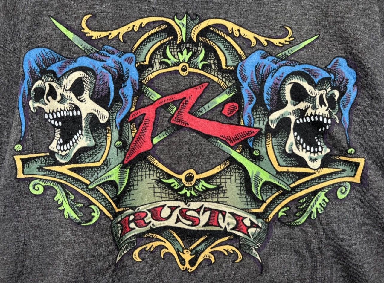 Vintage Vintage 90s Rusty Skull Bones Surf Baggy Hoodie Size US L / EU 52-54 / 3 - 5 Thumbnail