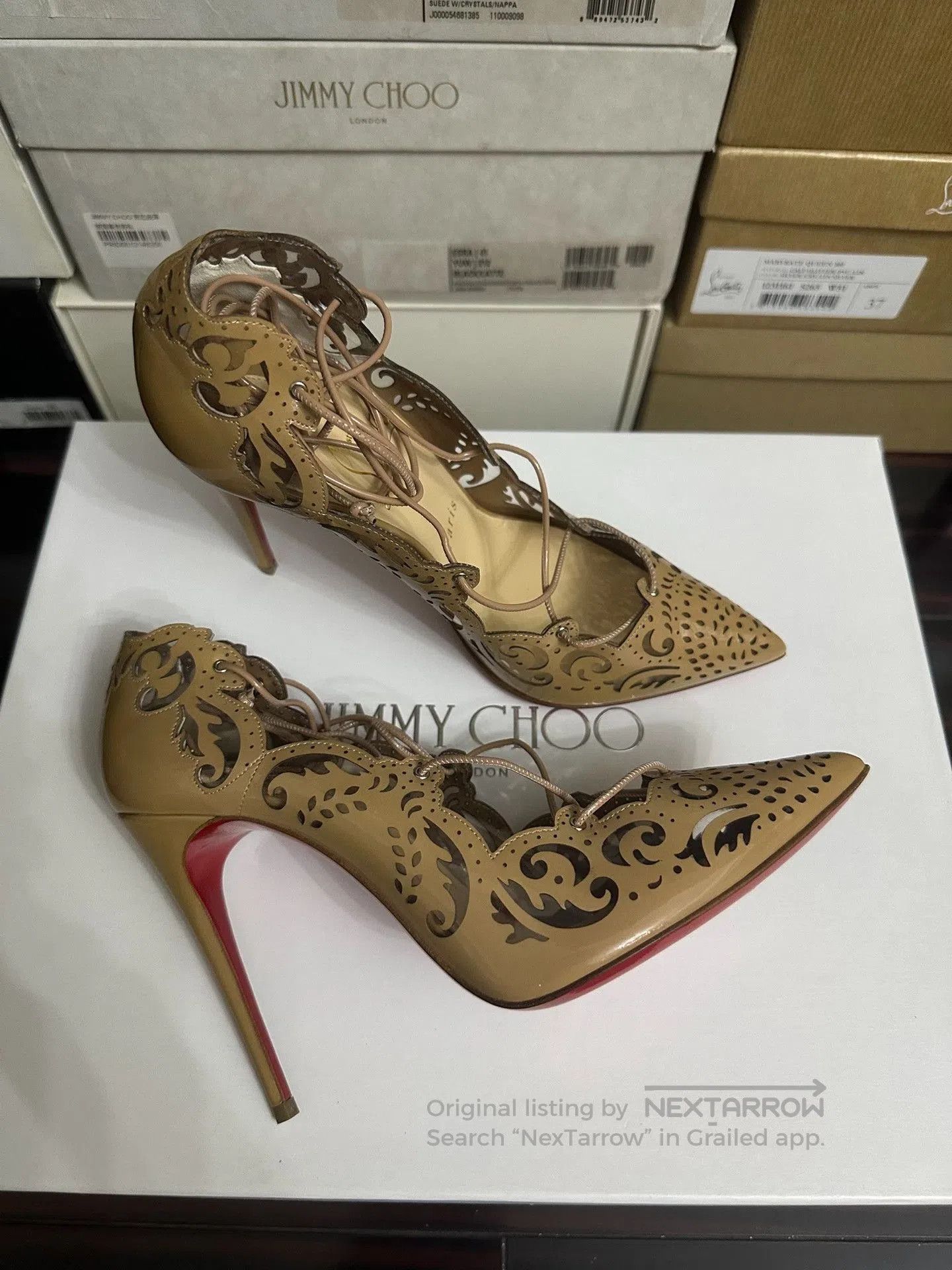 Christian Louboutin Christian Louboutin Strappy Red Sole Heels. Size US 6 / IT 36 - 2 Thumbnail