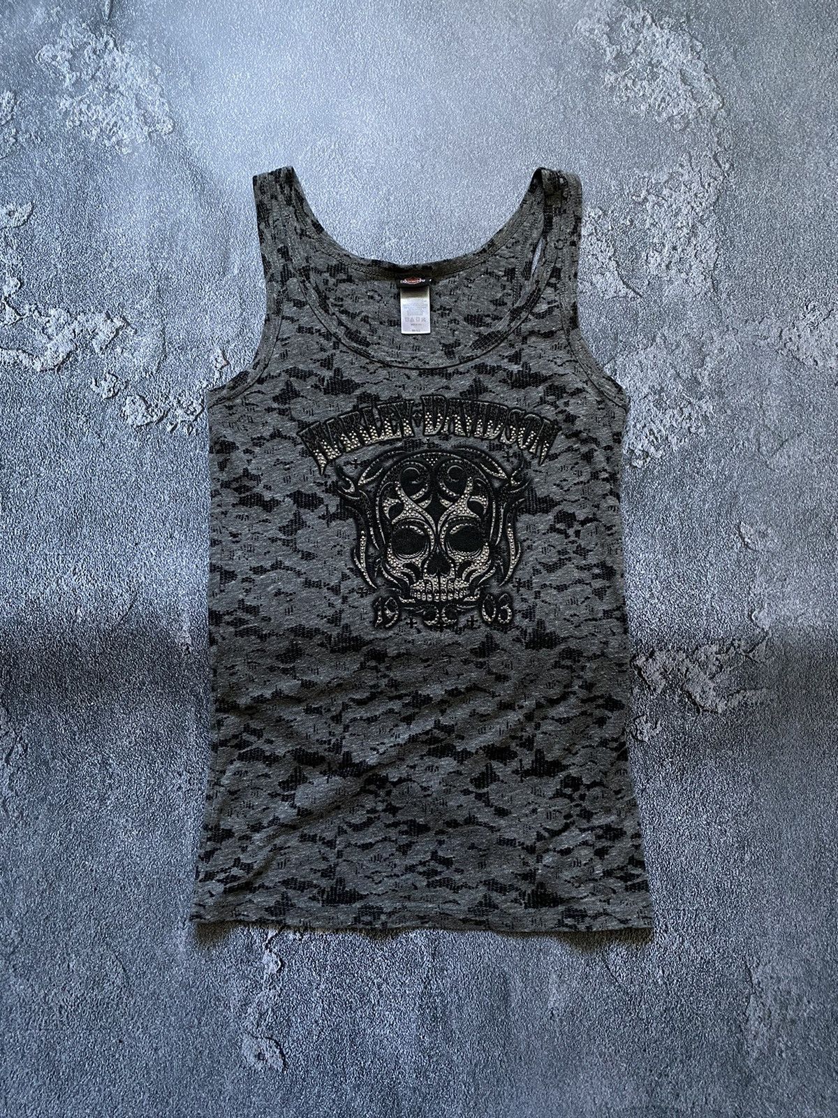 Harley Davidson Harley Davidson Tribal Rhinestones Skull Tank Top tee Size S / US 4 / IT 40 - 1 Thumbnail