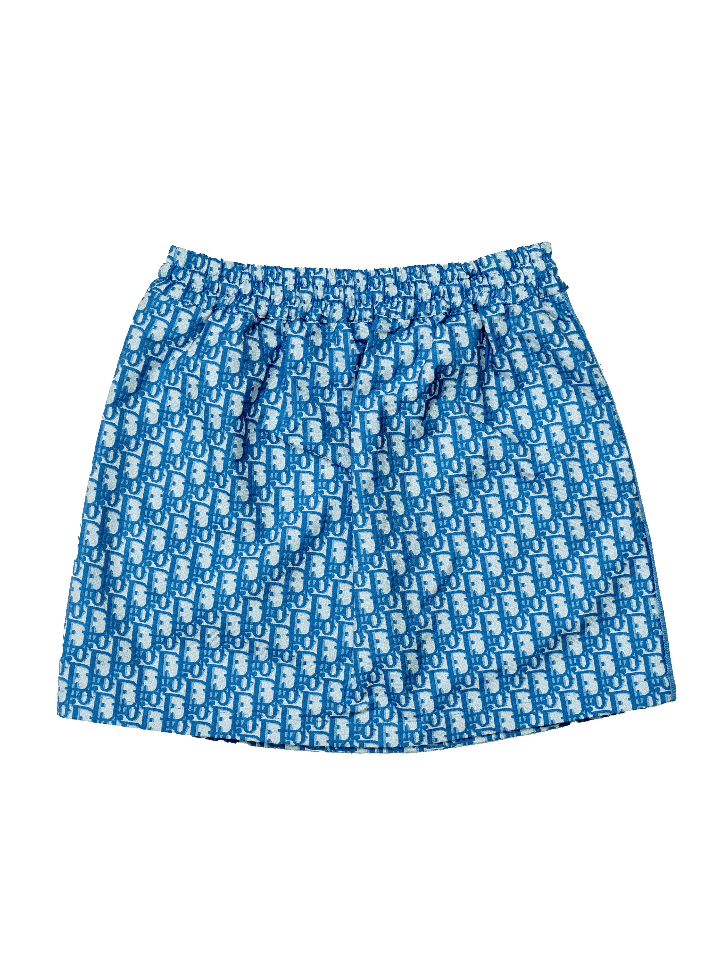 Dior Christian Dior Blue And White Oblique Short Skirt Size 24" / US 00 / IT 34 - 2 Thumbnail