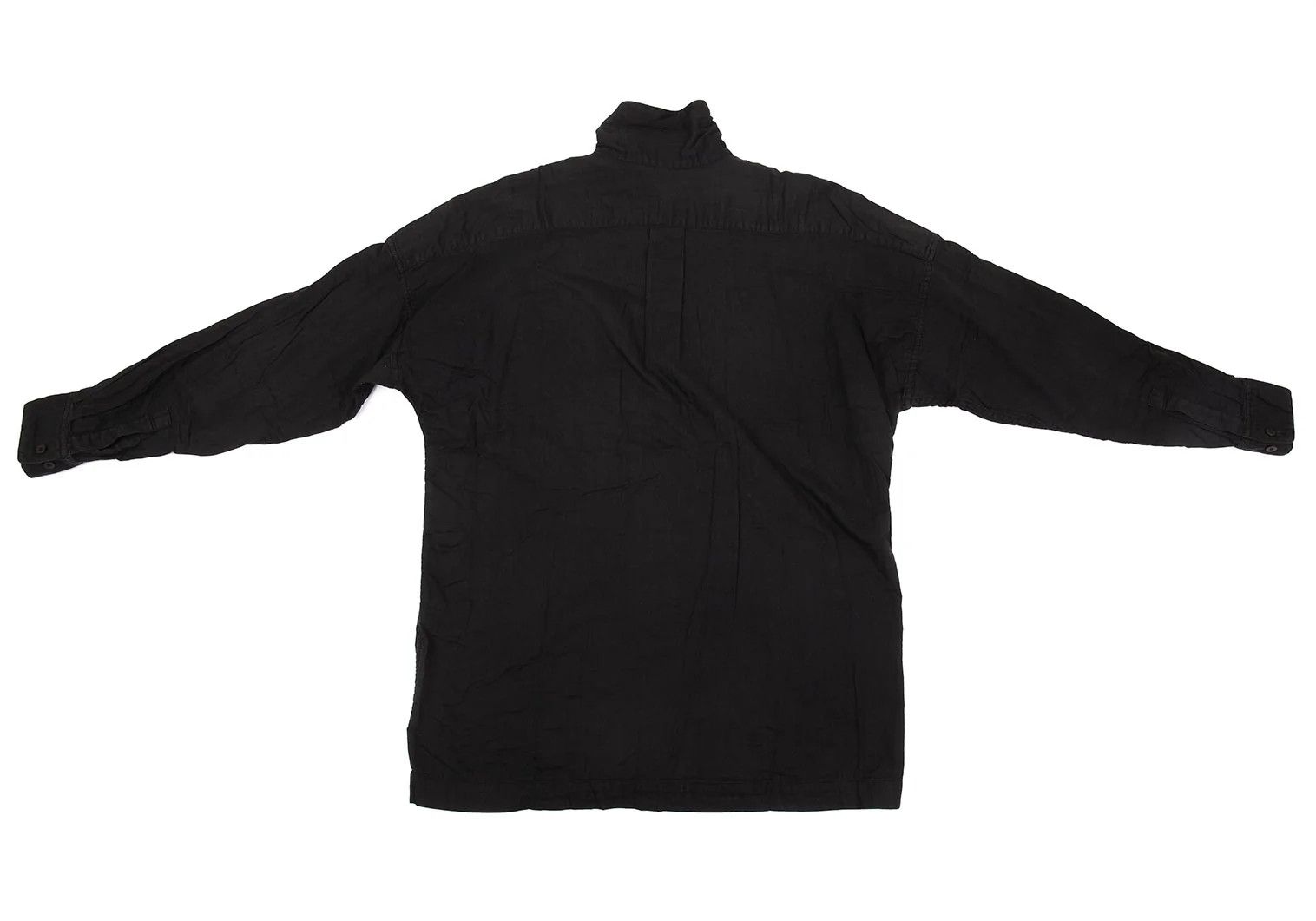Issey Miyake High-Neck Cotton Gauze Shirt in Black, Size L Size US L / EU 52-54 / 3 - 12 Thumbnail