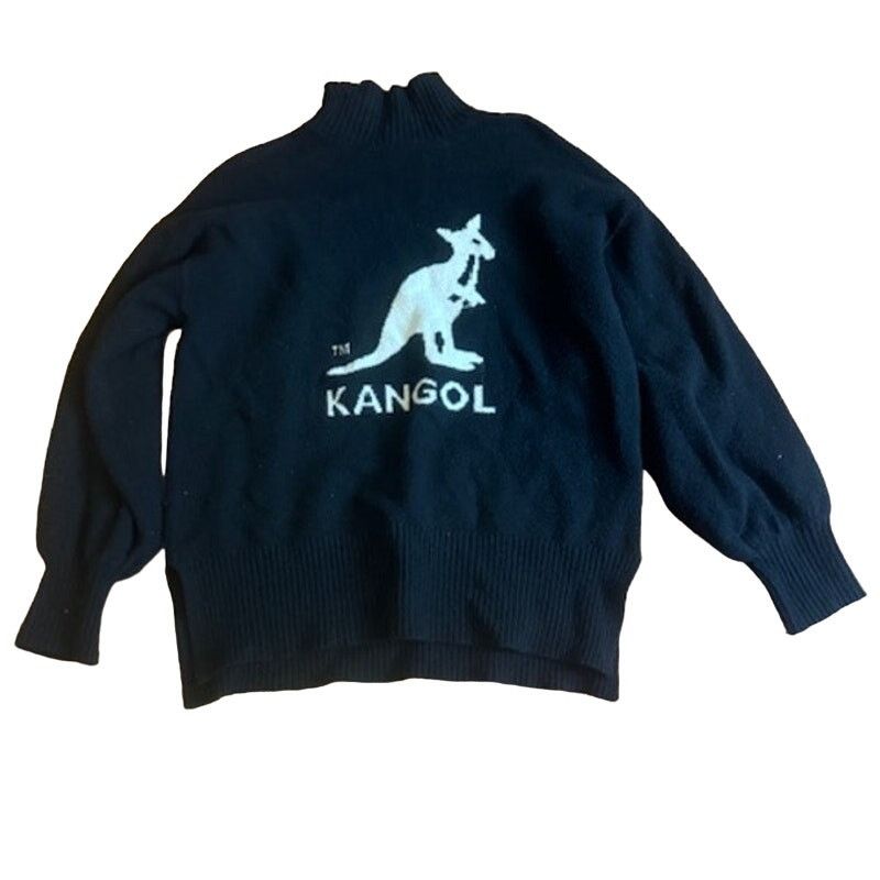Kangol Kangol x H&M Black Oversized Mock Neck Logo Sweater XS Size XS / US 0-2 / IT 36-38 - 2 Thumbnail