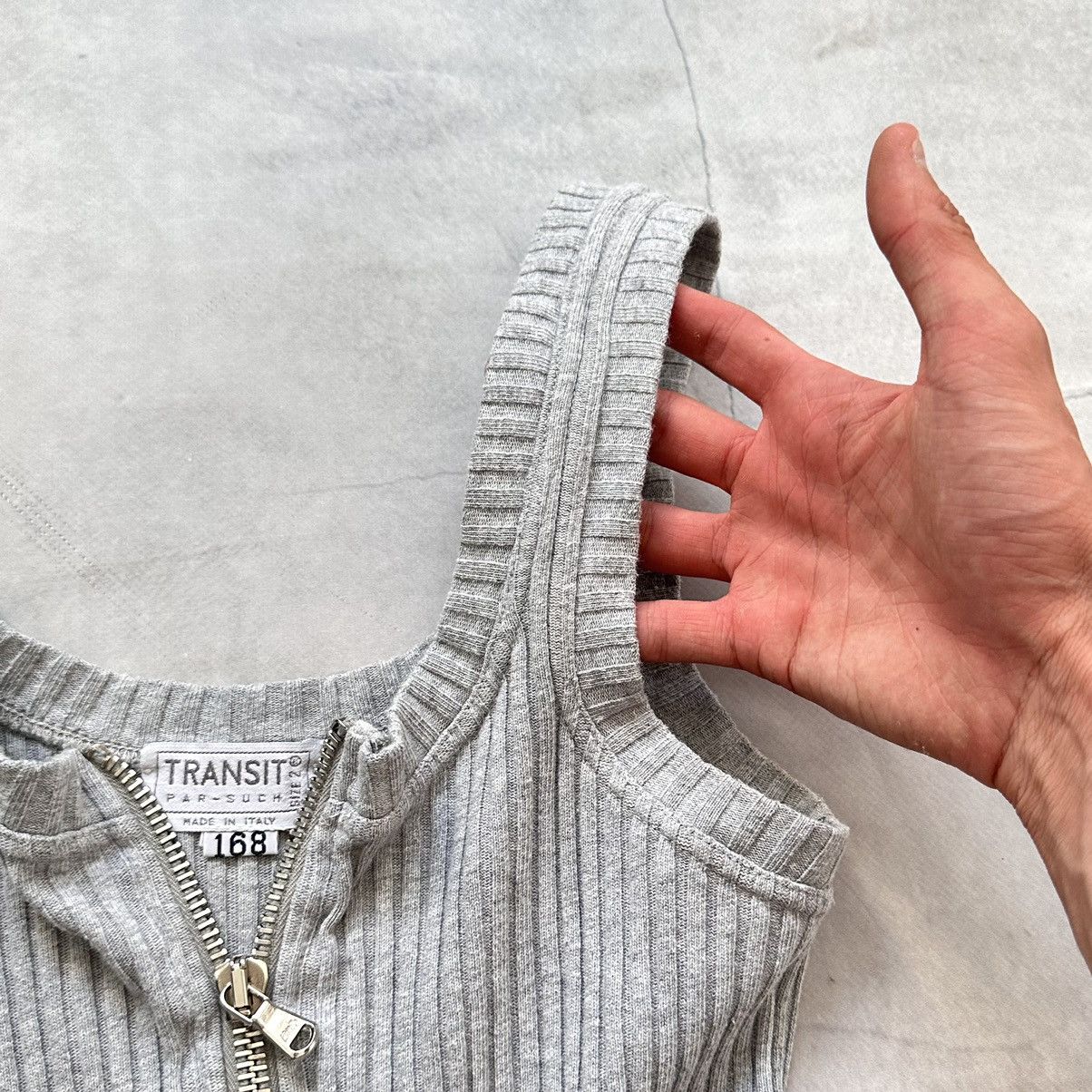 Transit Vintage Transit Par Such Ribbed Bodysuit Zip Tank Top Size M / US 6-8 / IT 42-44 - 4 Thumbnail