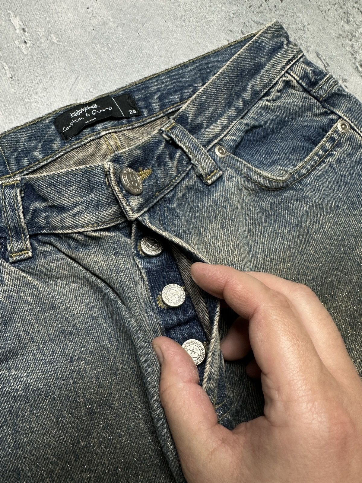 If Six Was Nine Casta & Puro Flared Denim Jeans Avant Garde Sz 28 Made In Ar Size 28" / US 6 / IT 42 - 11 Thumbnail