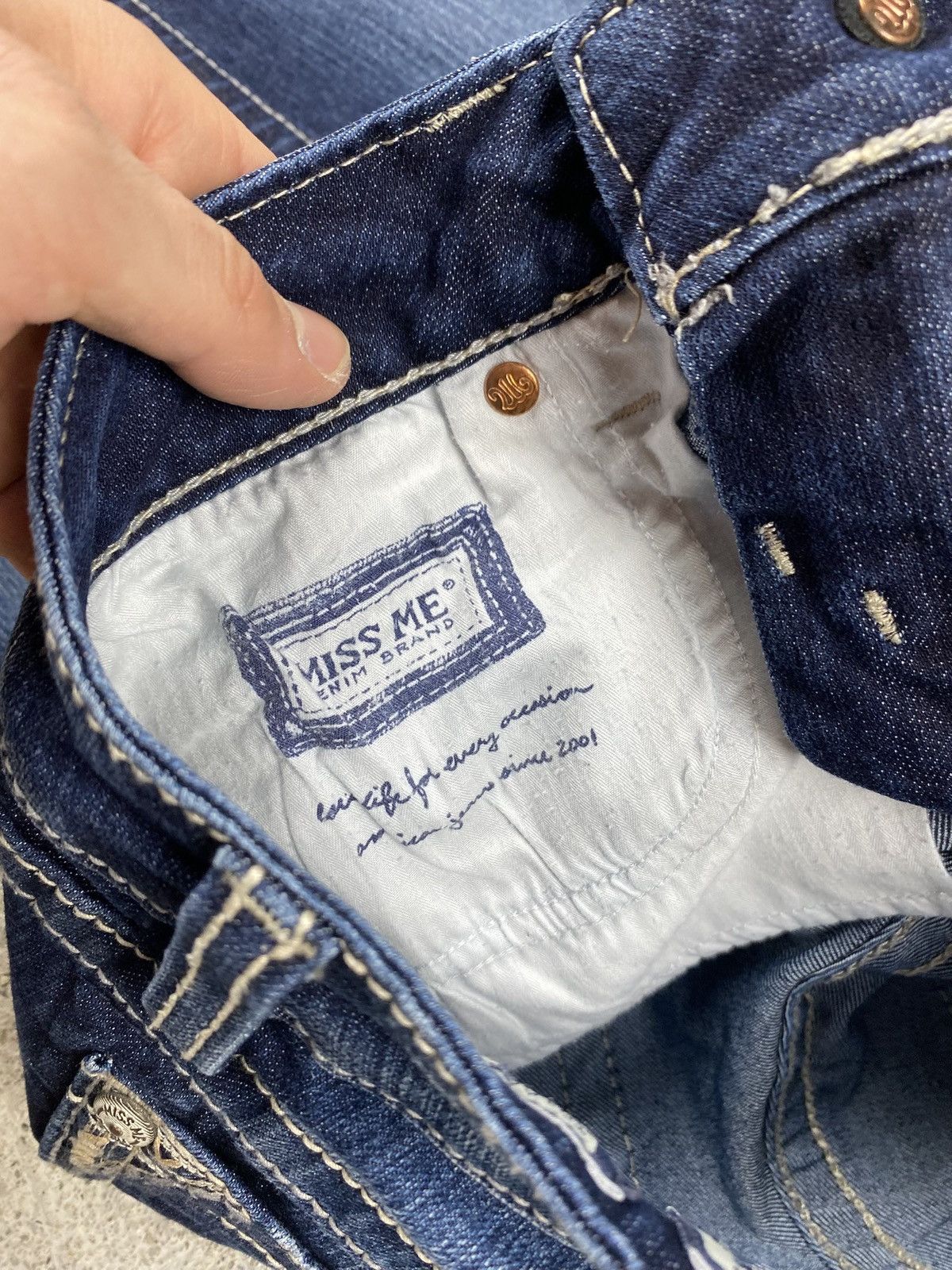 Miss Me Miss me y2k skinny jeans vintage washed navy Size 26" / US 2 / IT 38 - 13 Thumbnail